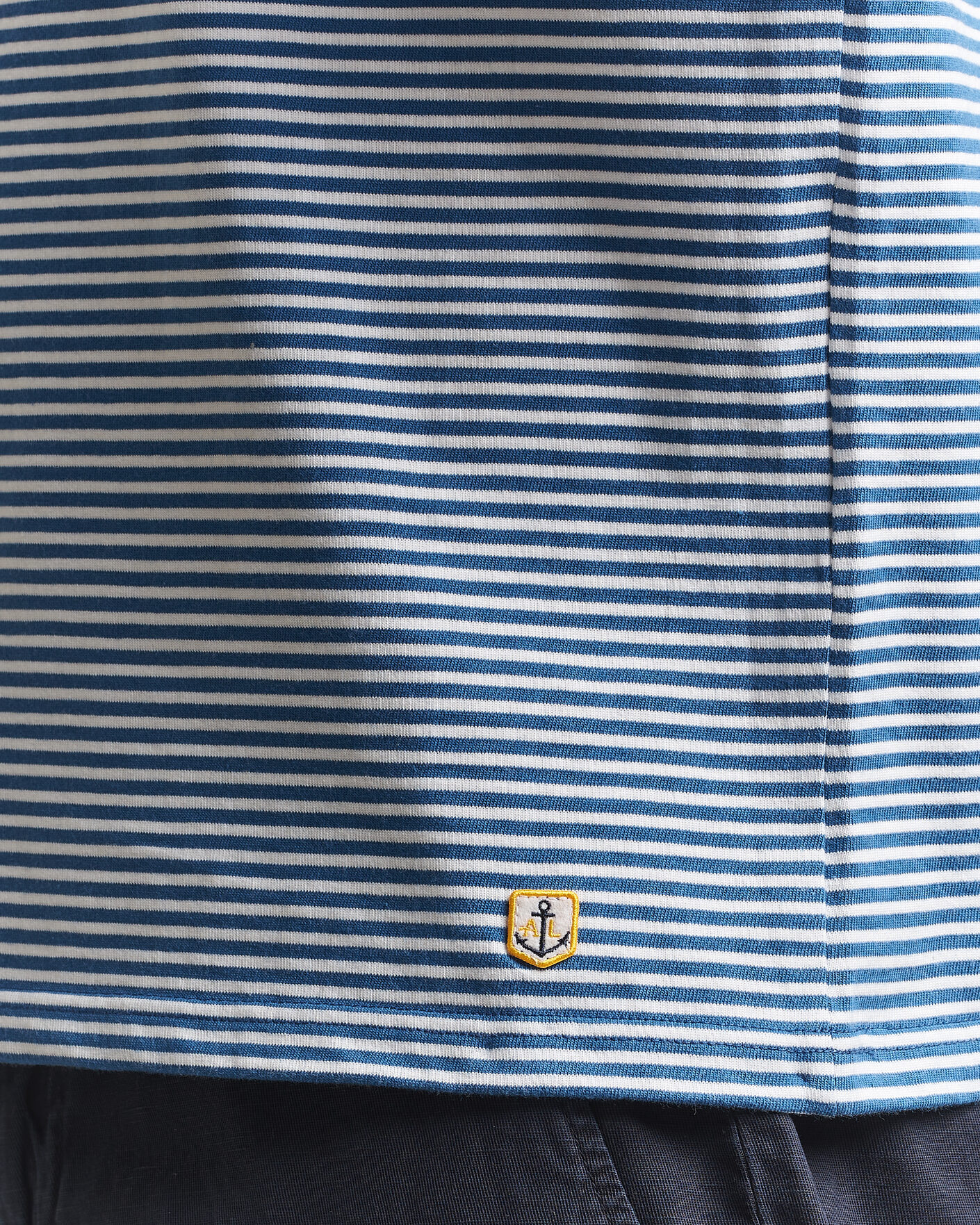 Herren | T-Shirts | Armor-lux | Callac Héritage Stripe T-Shirt Dark Blue/Blanc