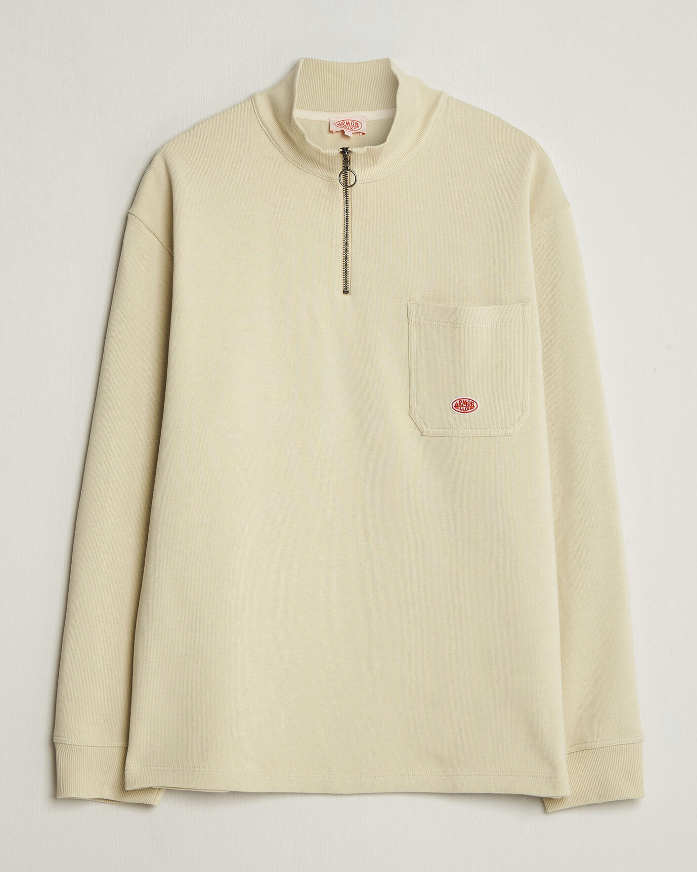 Herren | Pullover | Armor-lux | Camionneur Cotton Half Zip Sweater Gravel