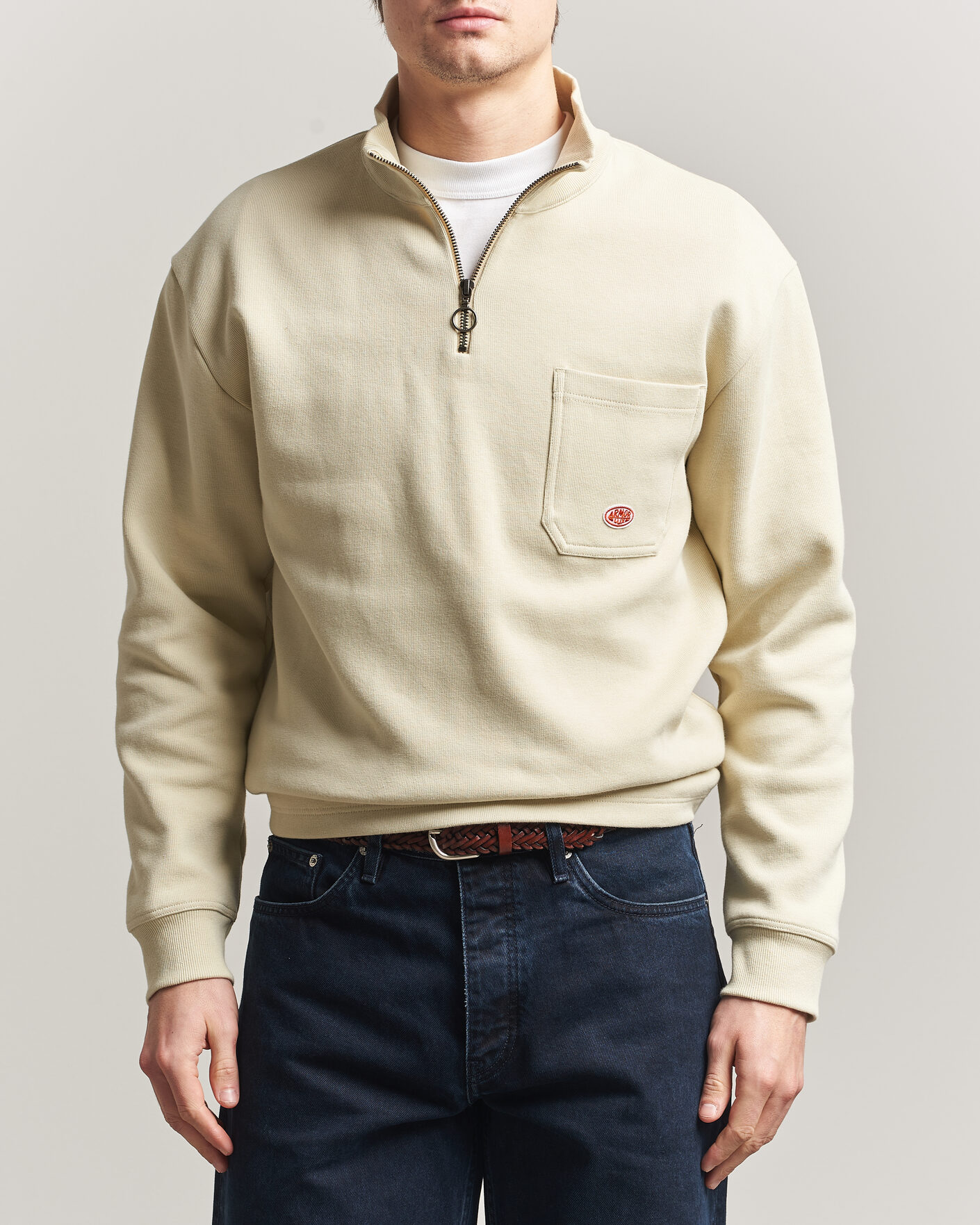 Herren | Pullover | Armor-lux | Camionneur Cotton Half Zip Sweater Gravel
