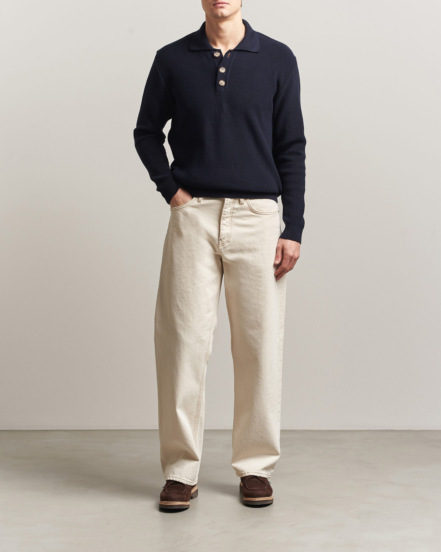 Herren | Pullover | Armor-lux | Heritage Knitted Polo Marine Deep