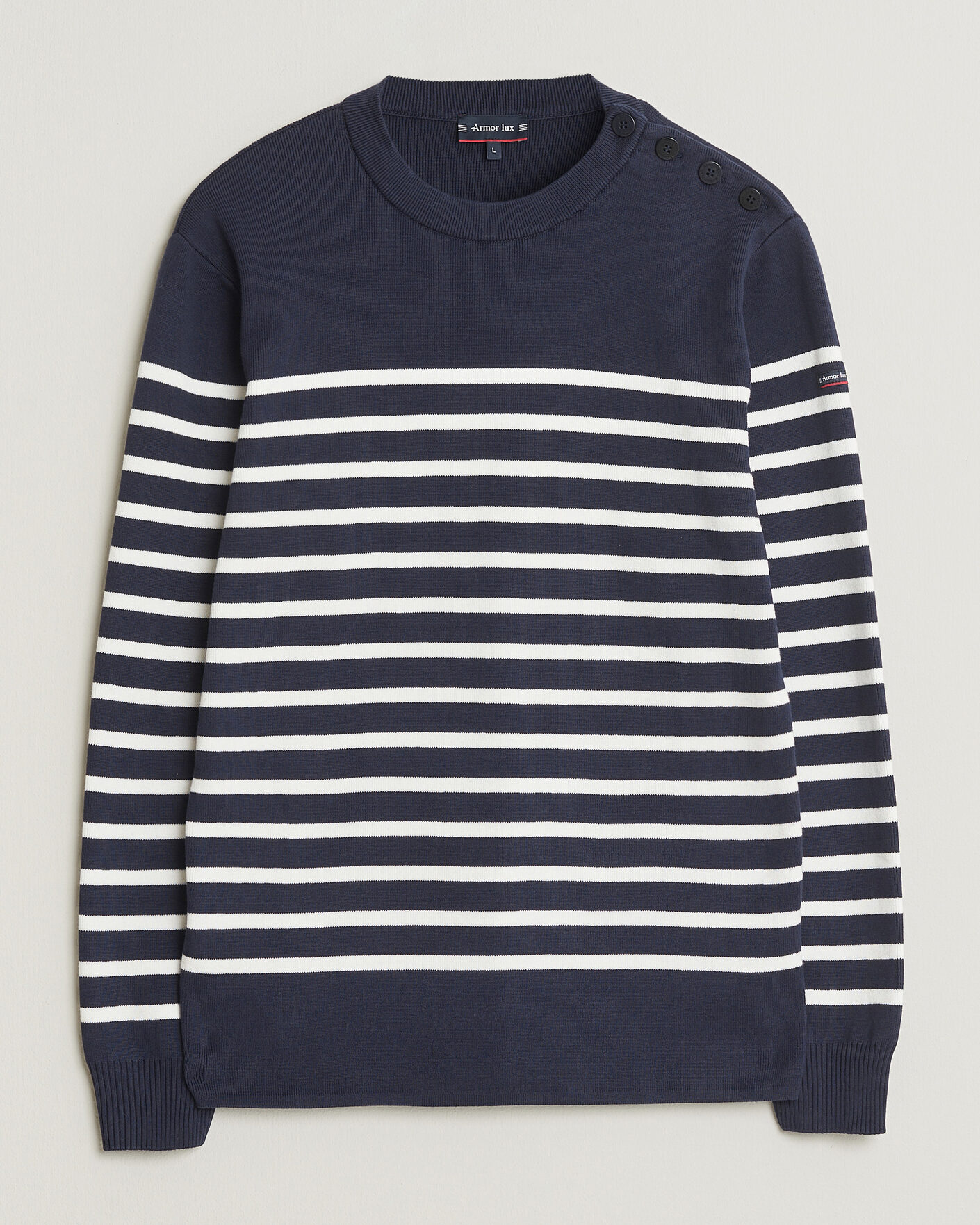 Herren | Pullover | Armor-lux | Groix Striped Sweater Navy/Nature