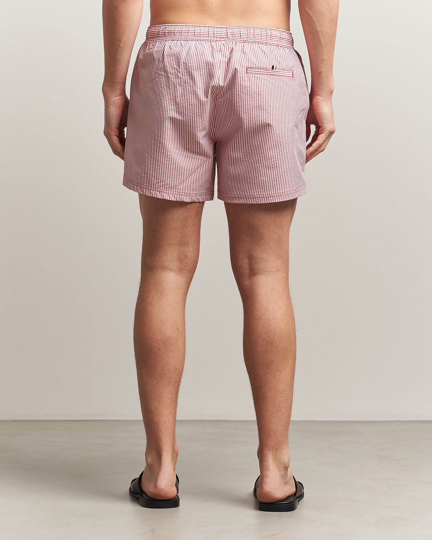 Herren | Badehosen | BOSS BLACK | Velvetfish Seersucker Swimshorts Dark Red