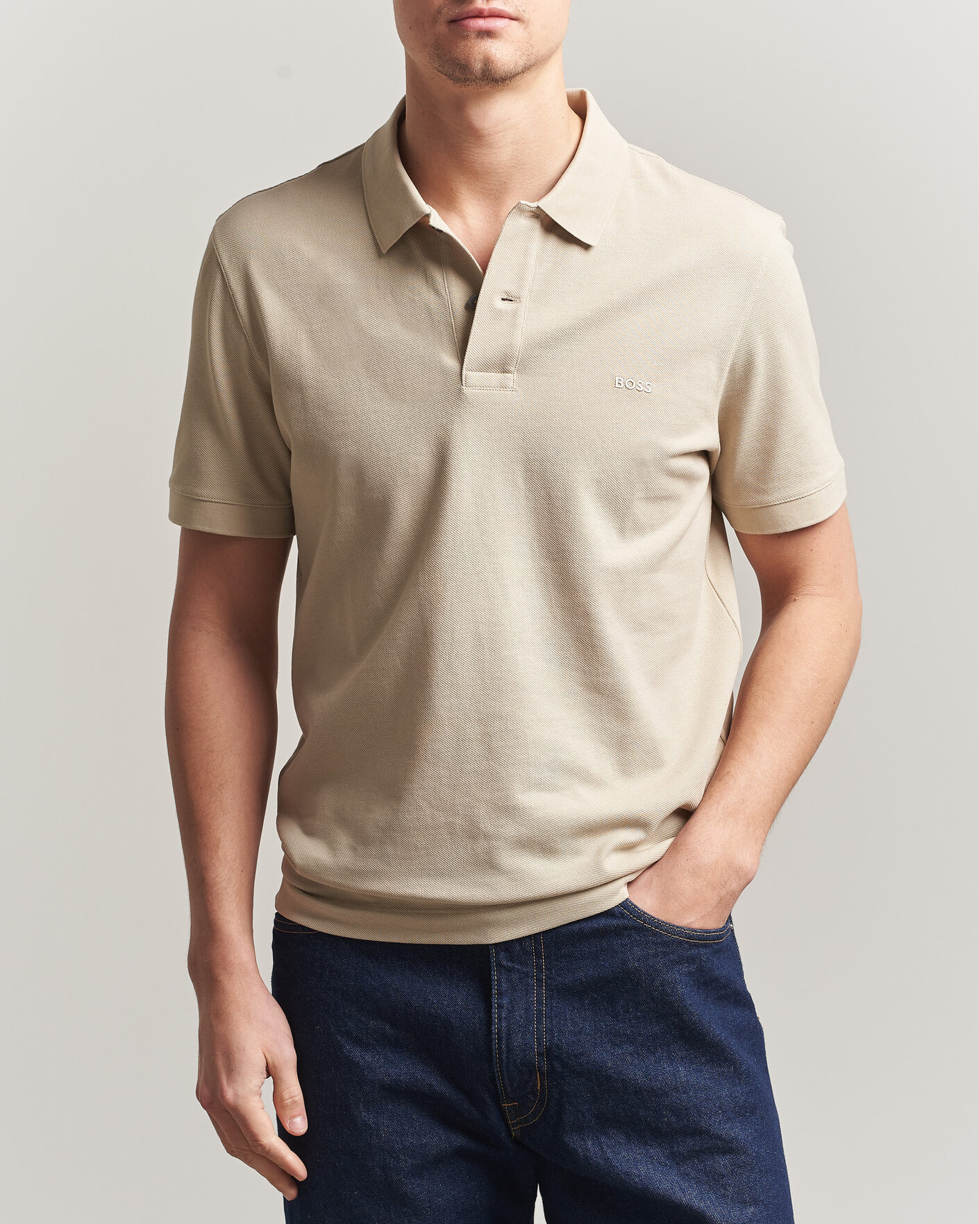 Herren | Poloshirts | BOSS BLACK | Pallas Polo Open Beige