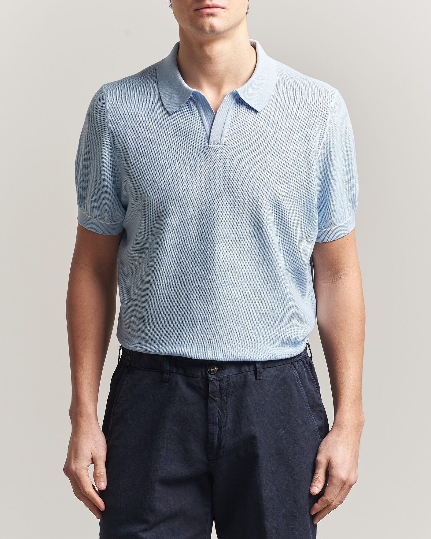 Herren | Poloshirts | BOSS BLACK | Narciso Knitted Polo Light Blue