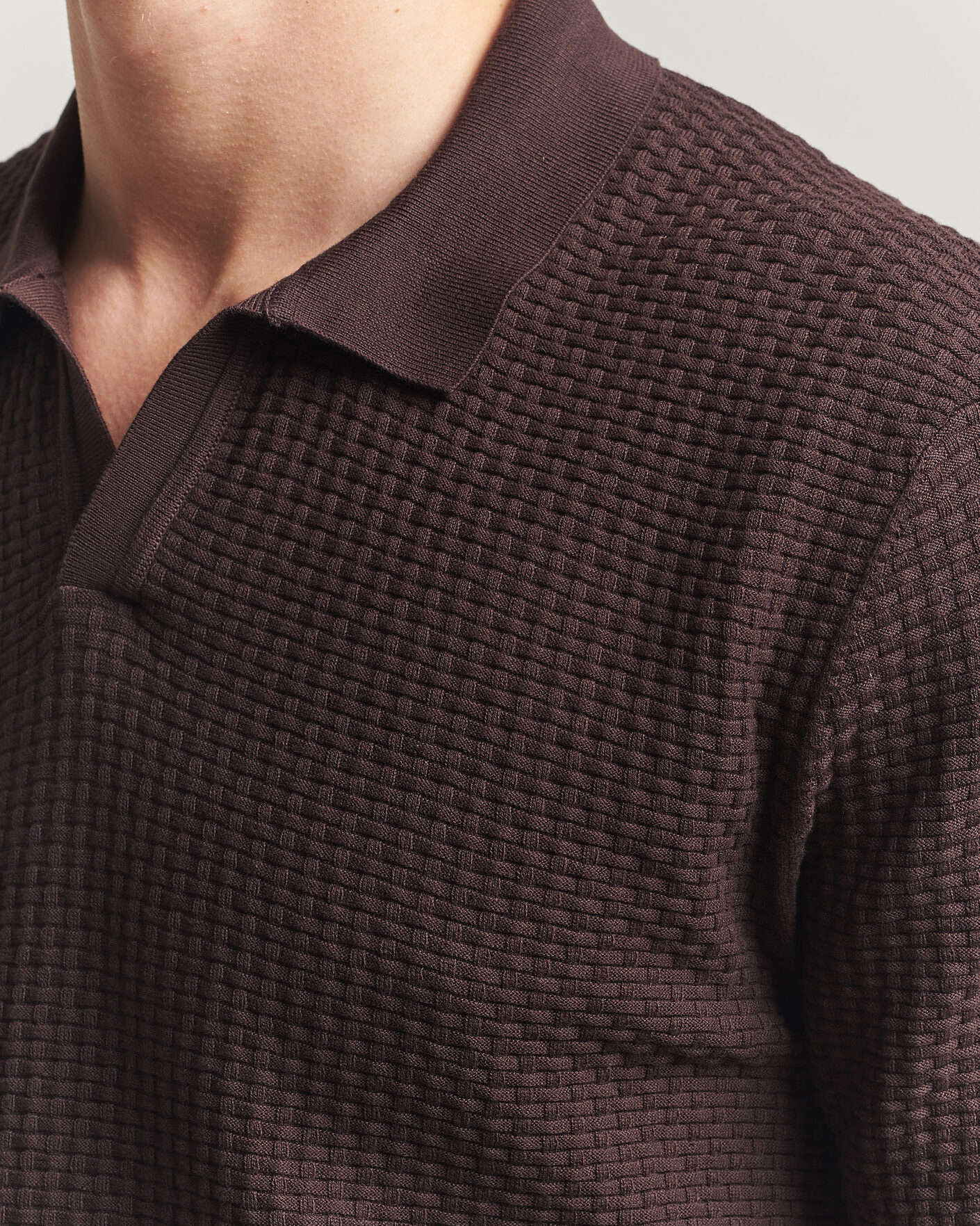 Herren | Poloshirts | BOSS BLACK | Natalo Structured Knitted Polo Dark Brown