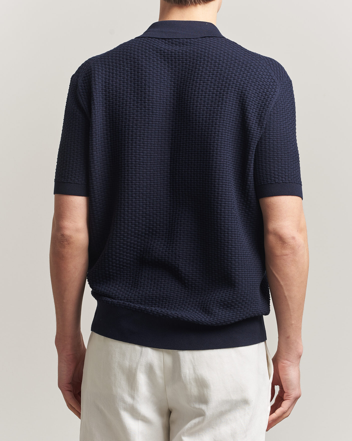 Herren | Poloshirts | BOSS BLACK | Natalo Structured Knitted Polo Dark Blue
