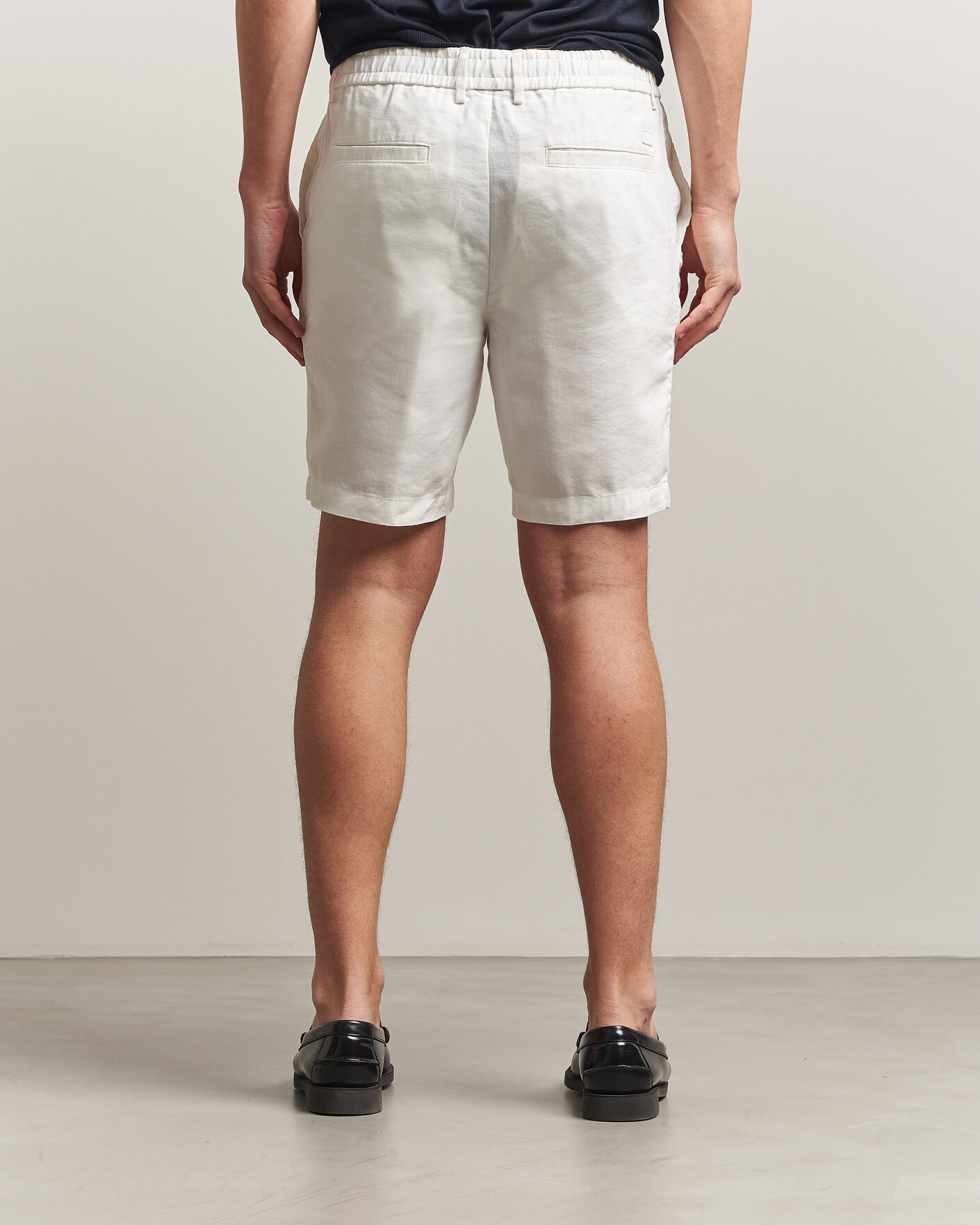 Herren | Shorts | BOSS BLACK | Kane Linen Drawstring Shorts White