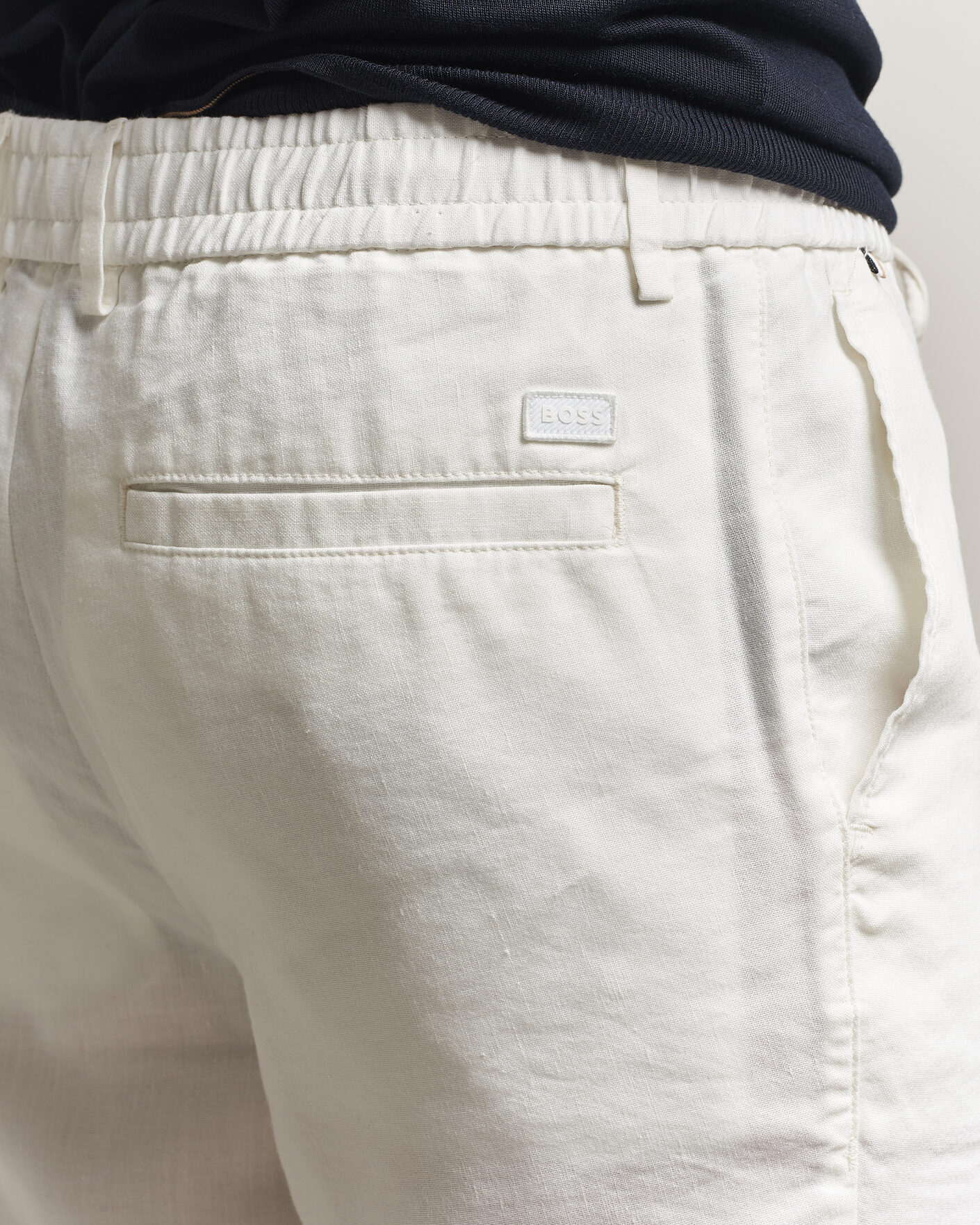 Herren | Shorts | BOSS BLACK | Kane Linen Drawstring Shorts White