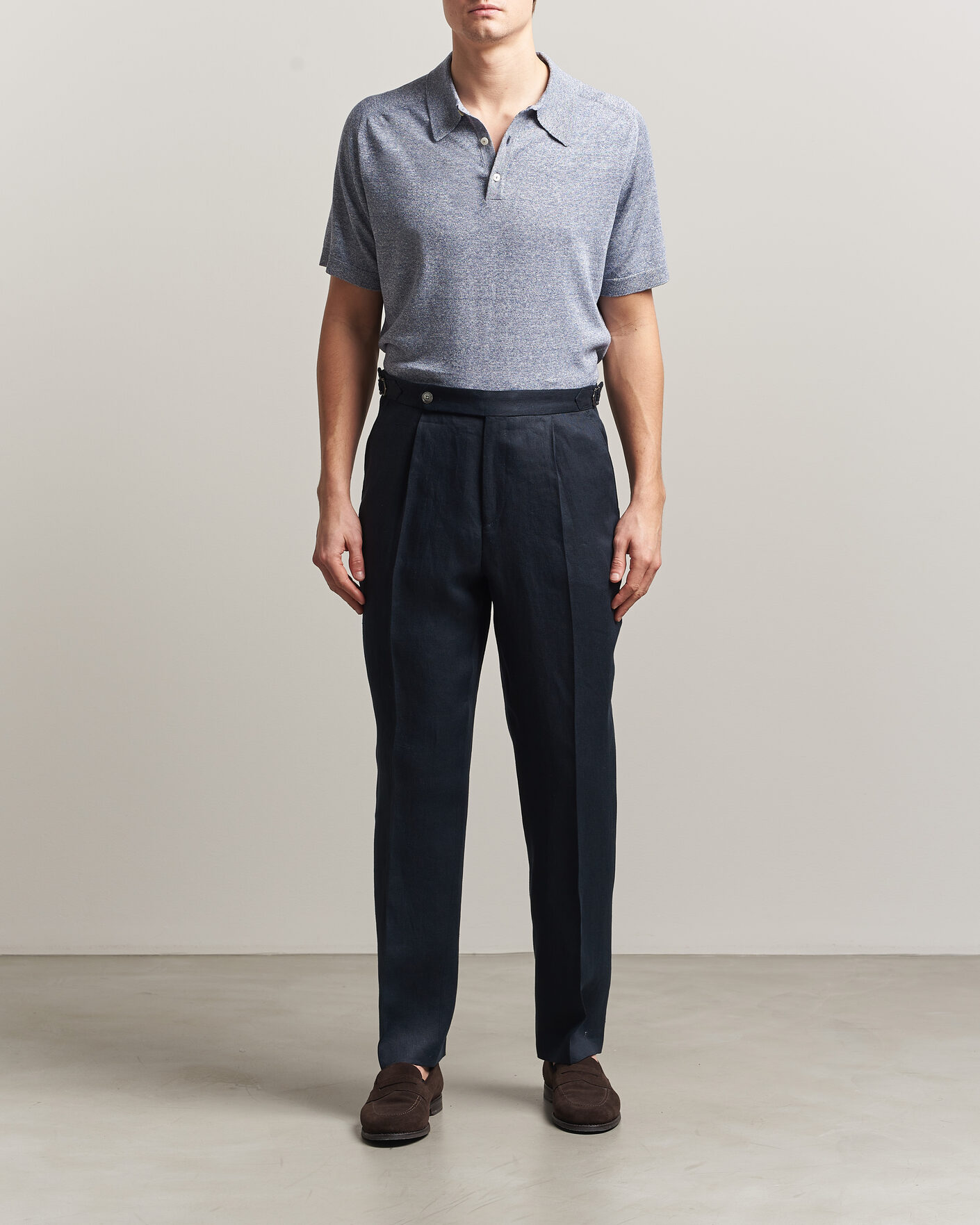 Herren | Hosen | BOSS BLACK | Perino Linen Suit Trousers Dark Blue