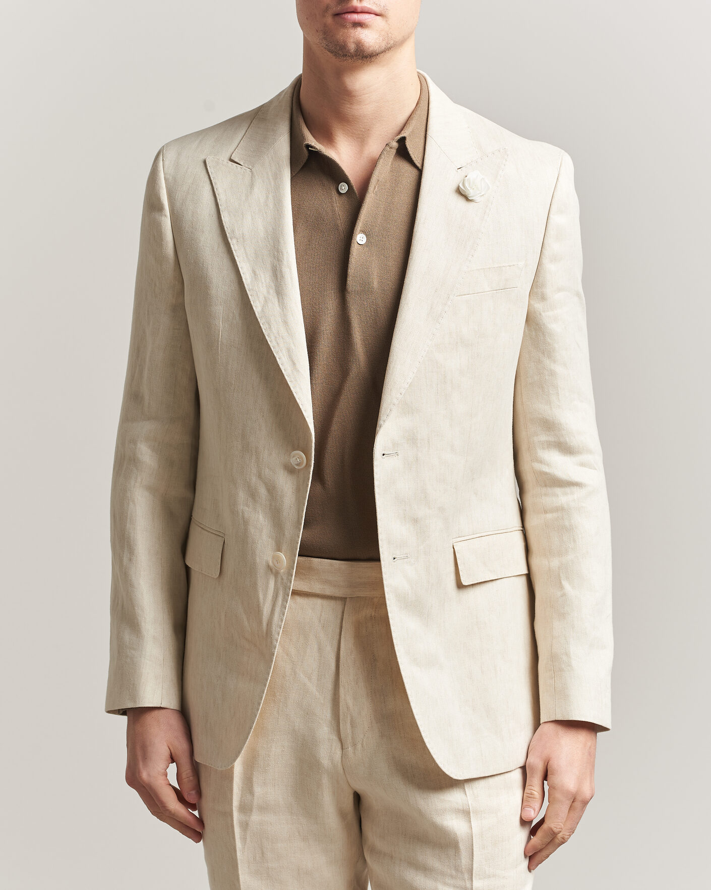 Herren | Sakkos | BOSS BLACK | Hutson Linen Suit Blazer Open Beige