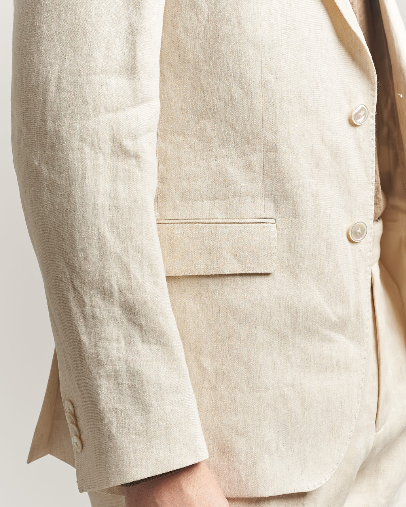 Herren | Sakkos | BOSS BLACK | Hutson Linen Suit Blazer Open Beige