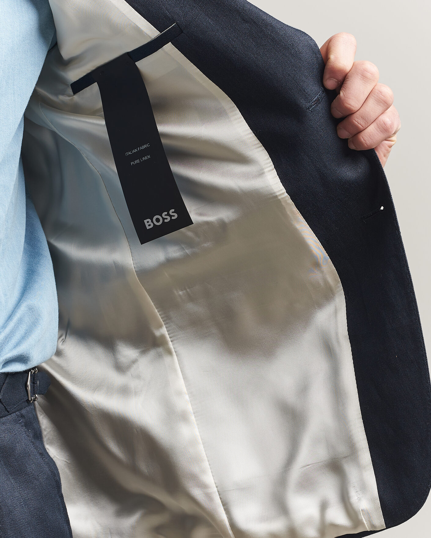 Herren | Sakkos | BOSS BLACK | Hutson Linen Suit Blazer Dark Blue