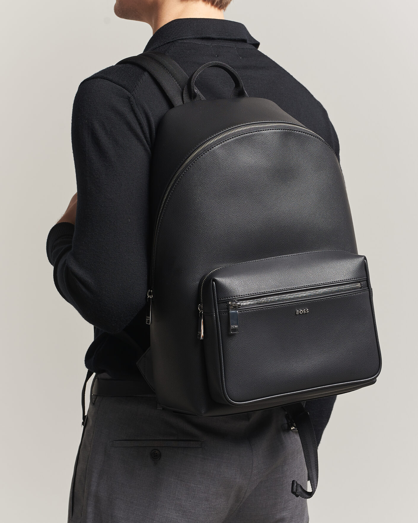Herren | Taschen | BOSS BLACK | Daxter Leather Backpack Black