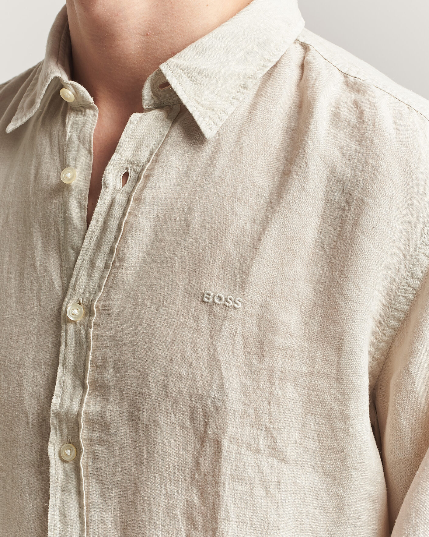 Herren | Hemden | BOSS ORANGE | Relegant Linen Shirt Light Beige