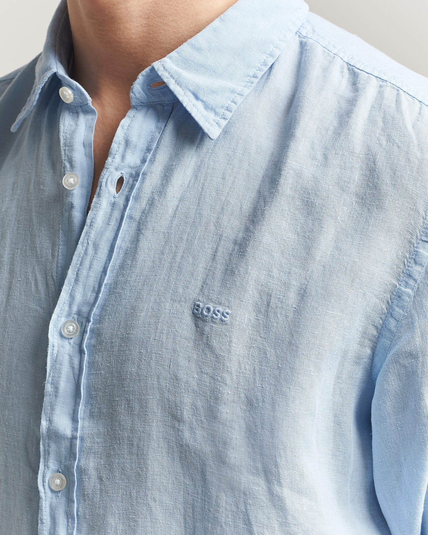Herren | Hemden | BOSS ORANGE | Relegant Linen Shirt Light Blue