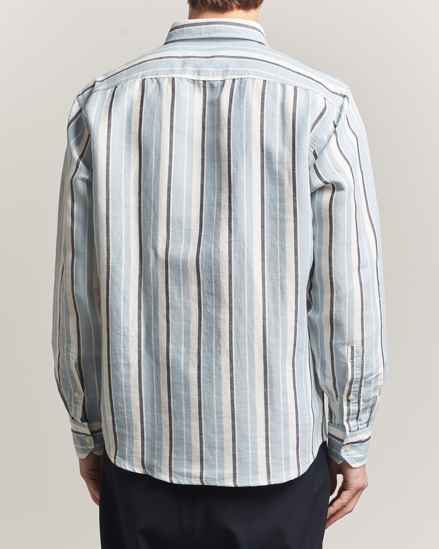 Herren | Hemden | BOSS ORANGE | Ricoplus Linen/Cotton Striped Shirt Light Blue