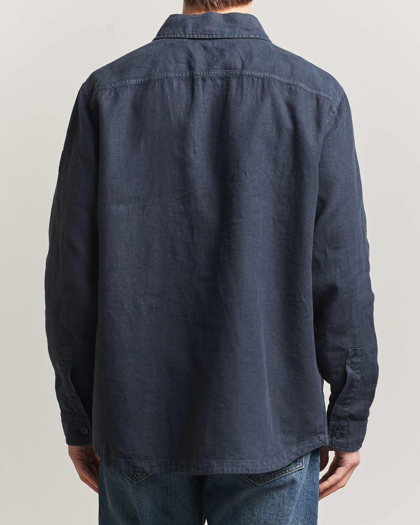 Herren | Hemden | BOSS ORANGE | Locky Linen Overshirt Dark Blue
