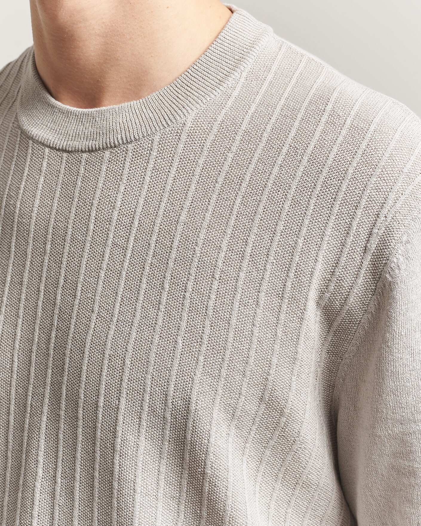 Herren | T-Shirts | BOSS ORANGE | Kajordino Linen/Cotton Knitted T-Shirt Beige