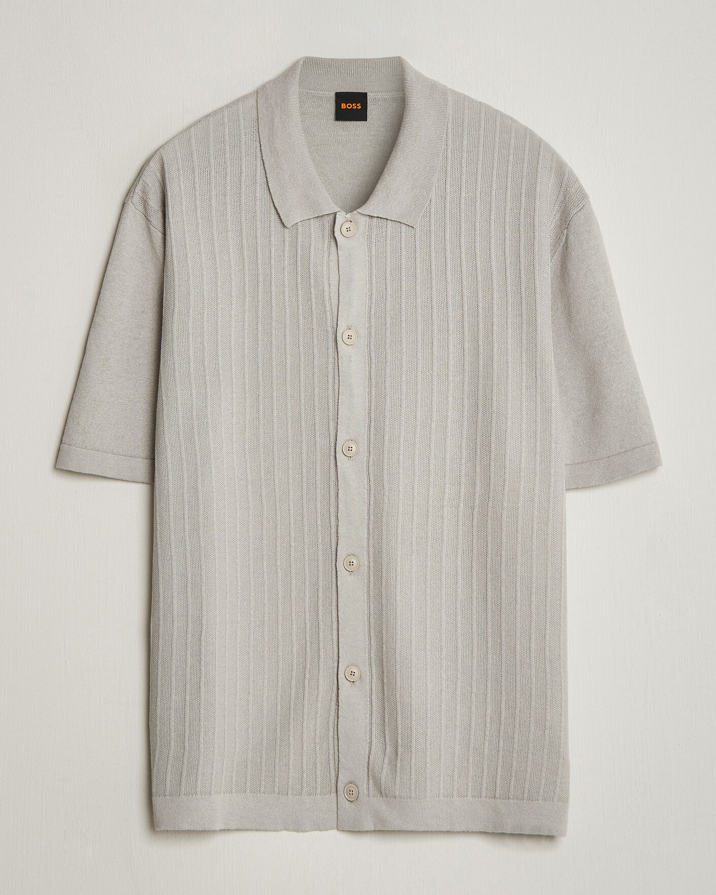 Herren | Hemden | BOSS ORANGE | Amicino Linen/Cotton Knitted Shirt Beige