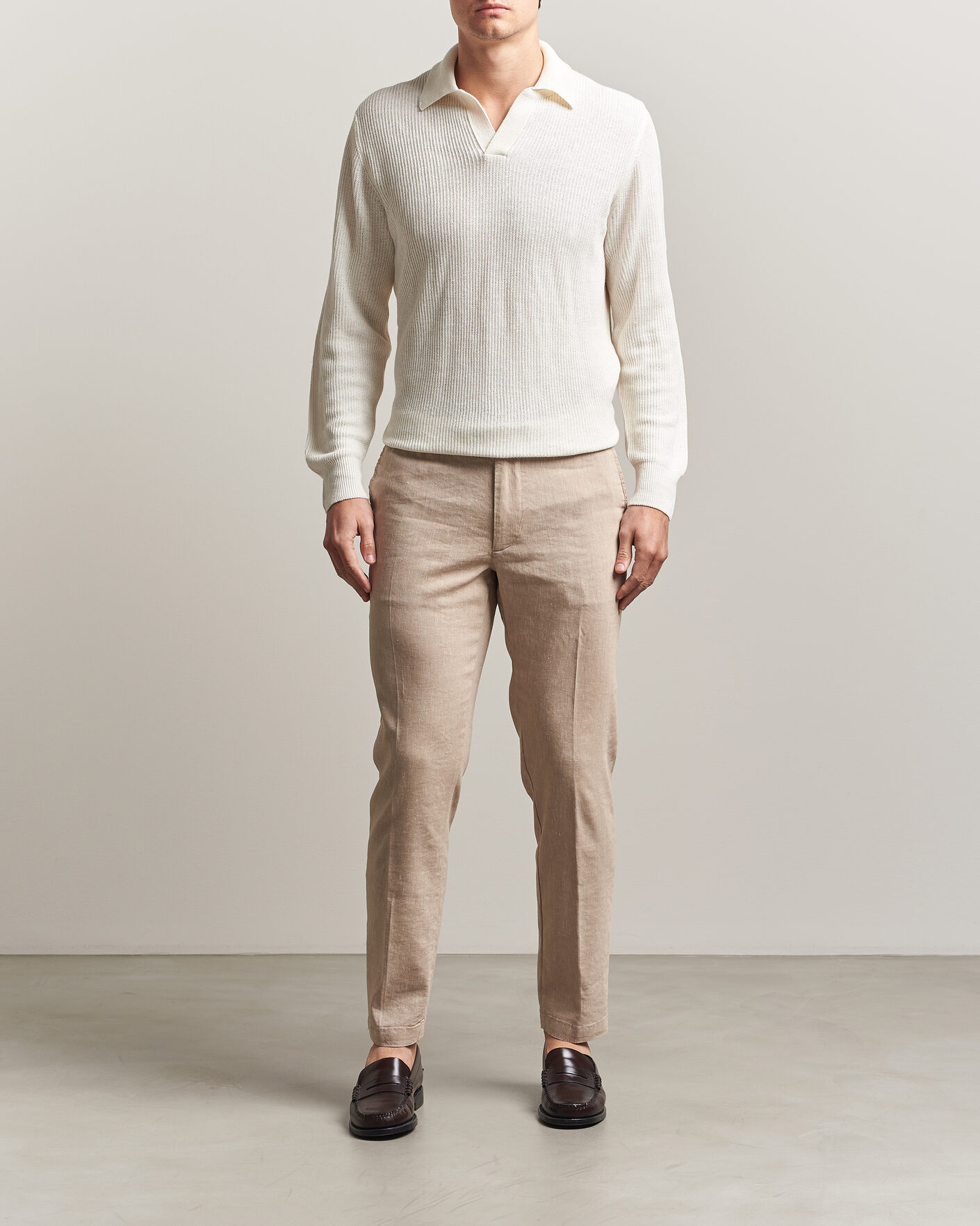 Herren | Hosen | BOSS BLACK | Kane Linen Drawstring Trousers Open Beige