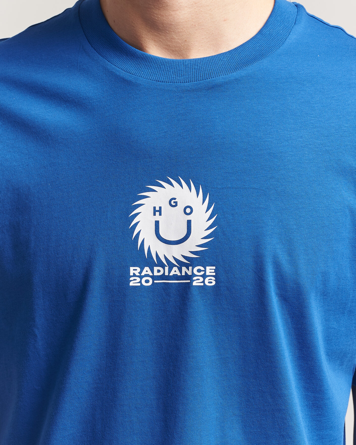 Herren | T-Shirts | HUGO | Nunarix Printed Crew Neck T-Shirt Open Blue