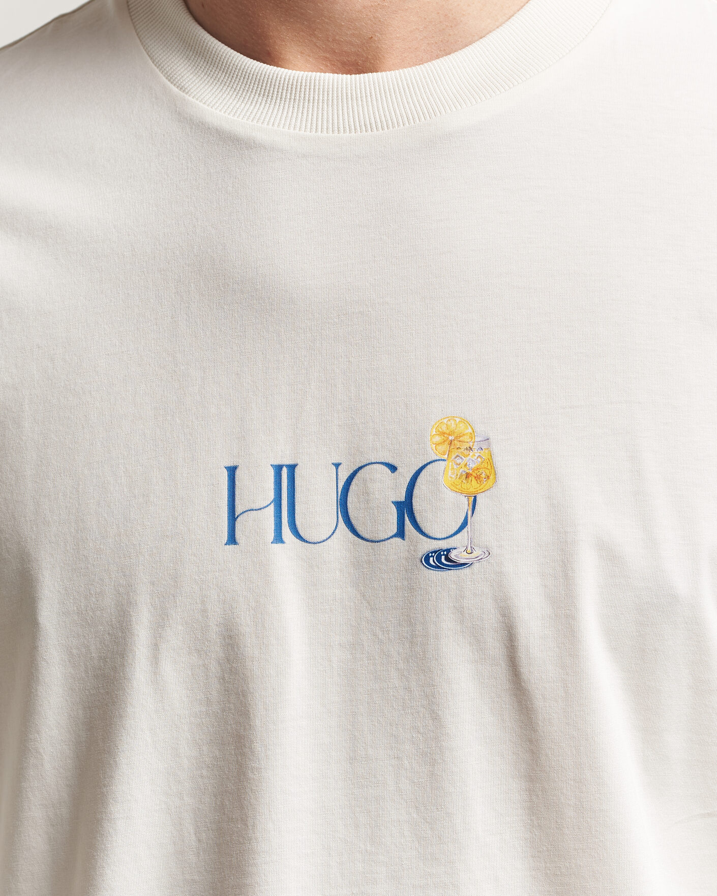 Herren | T-Shirts | HUGO | Nulaxo Printed Crew Neck T-Shirt Open White