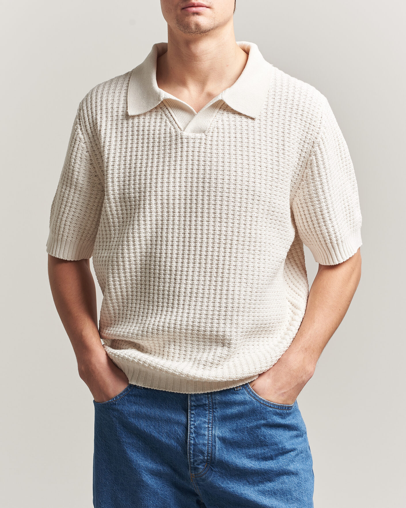 Herren | Poloshirts | HUGO | Spero Knitted Polo Open White