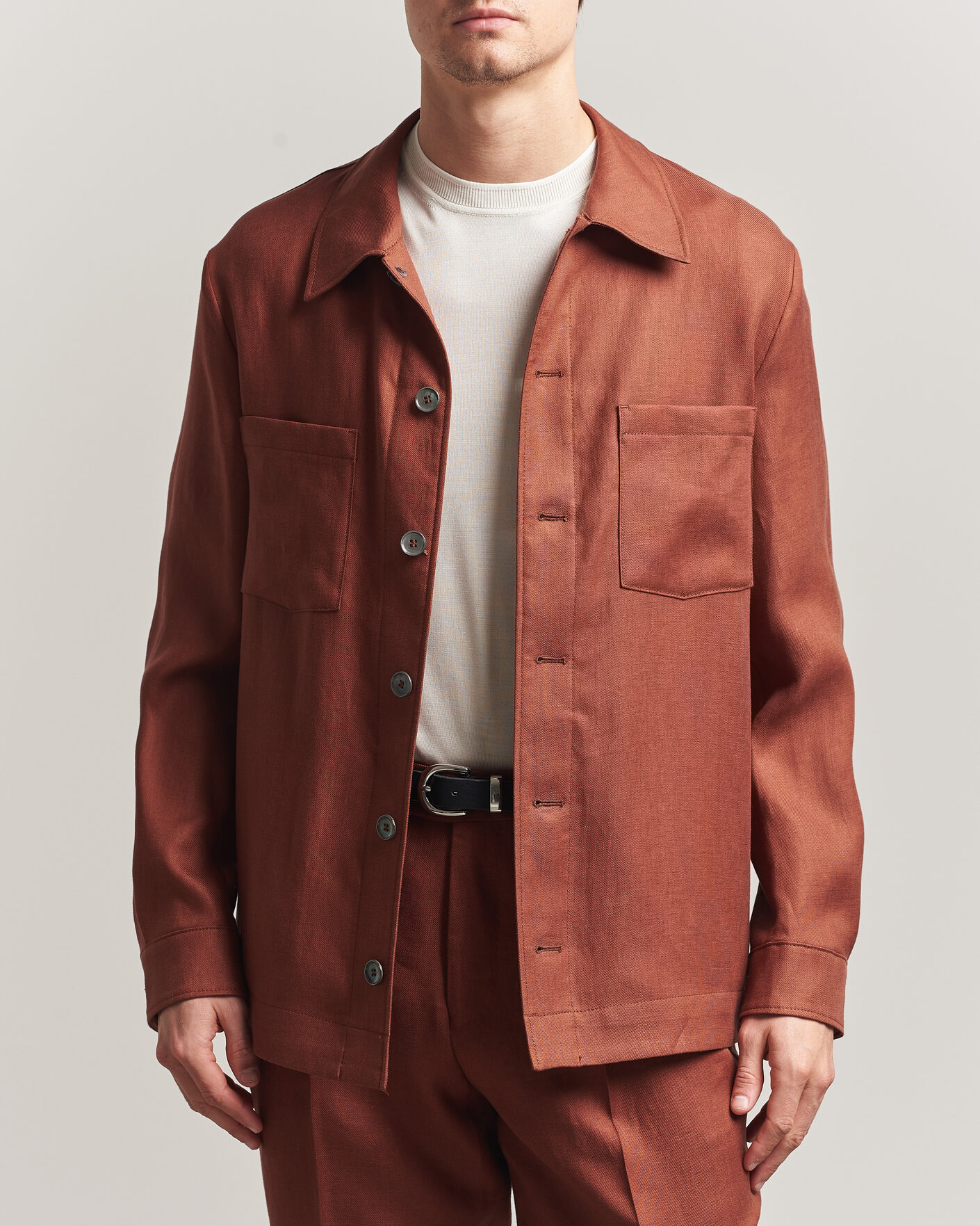Herren | Hemden | BOSS CAMEL | Corvin Linen Overshirt Medium Brown