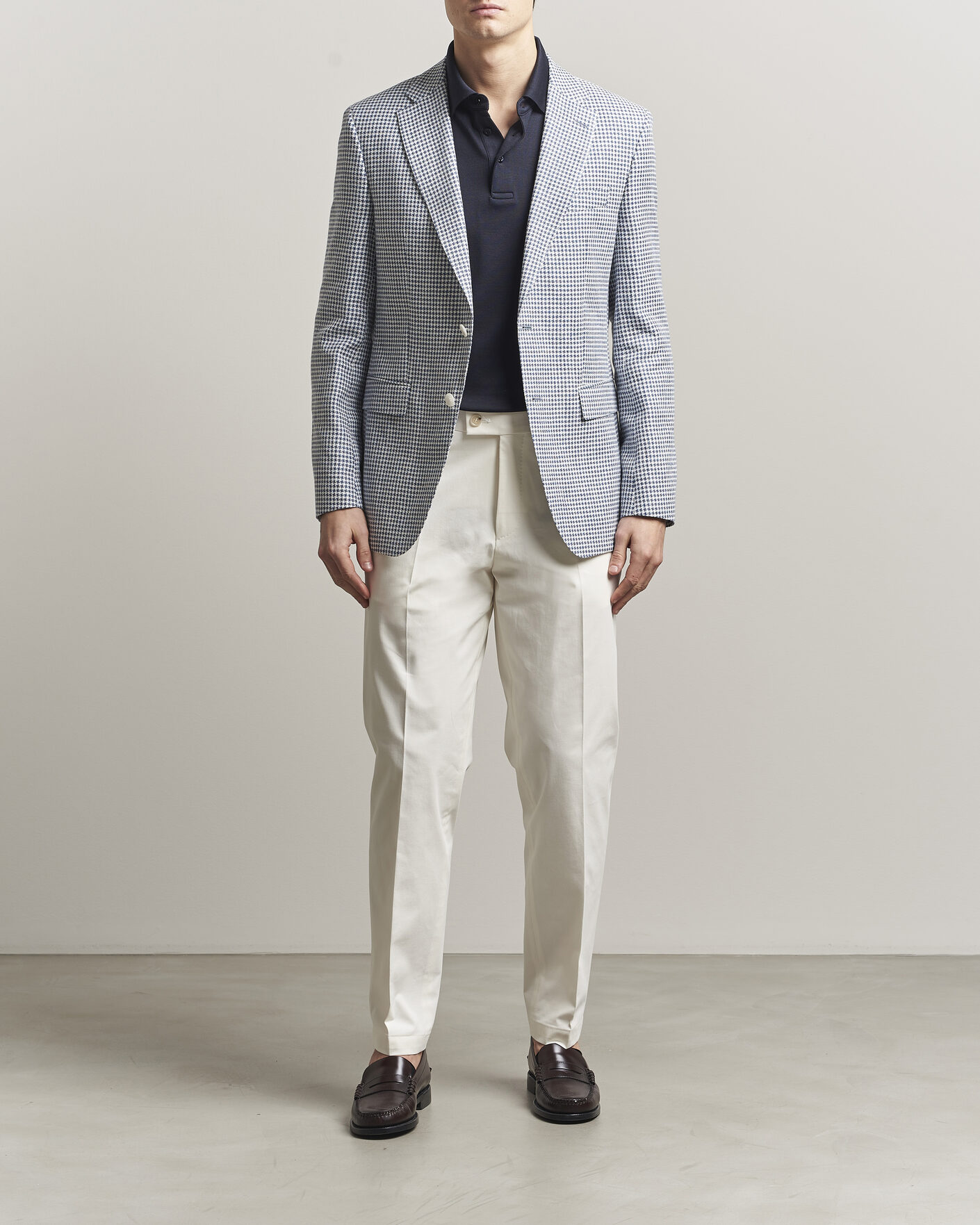 Herren | Hosen | BOSS CAMEL | Peet Cotton Pleated Trousers Open White