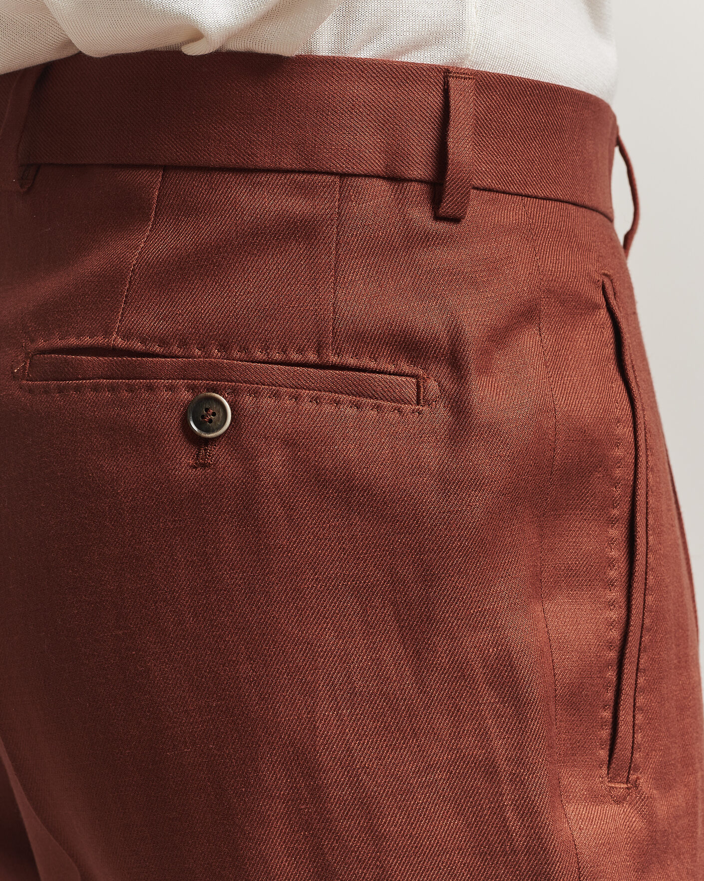 Herren | Hosen | BOSS CAMEL | Peet Linen Pleated Trousers Rust