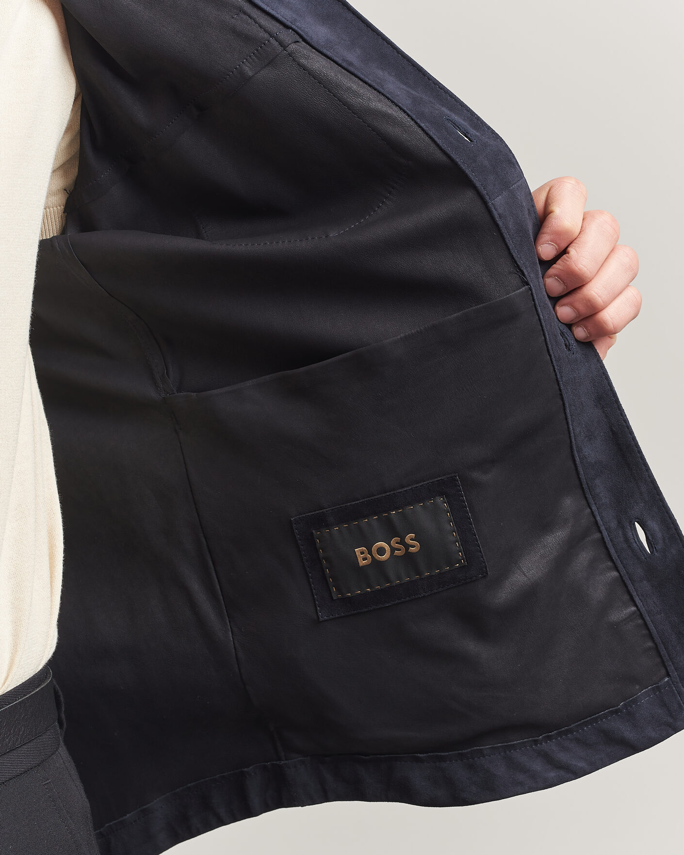 Herren | Jacken | BOSS CAMEL | Mando Suede Jacket Dark Blue