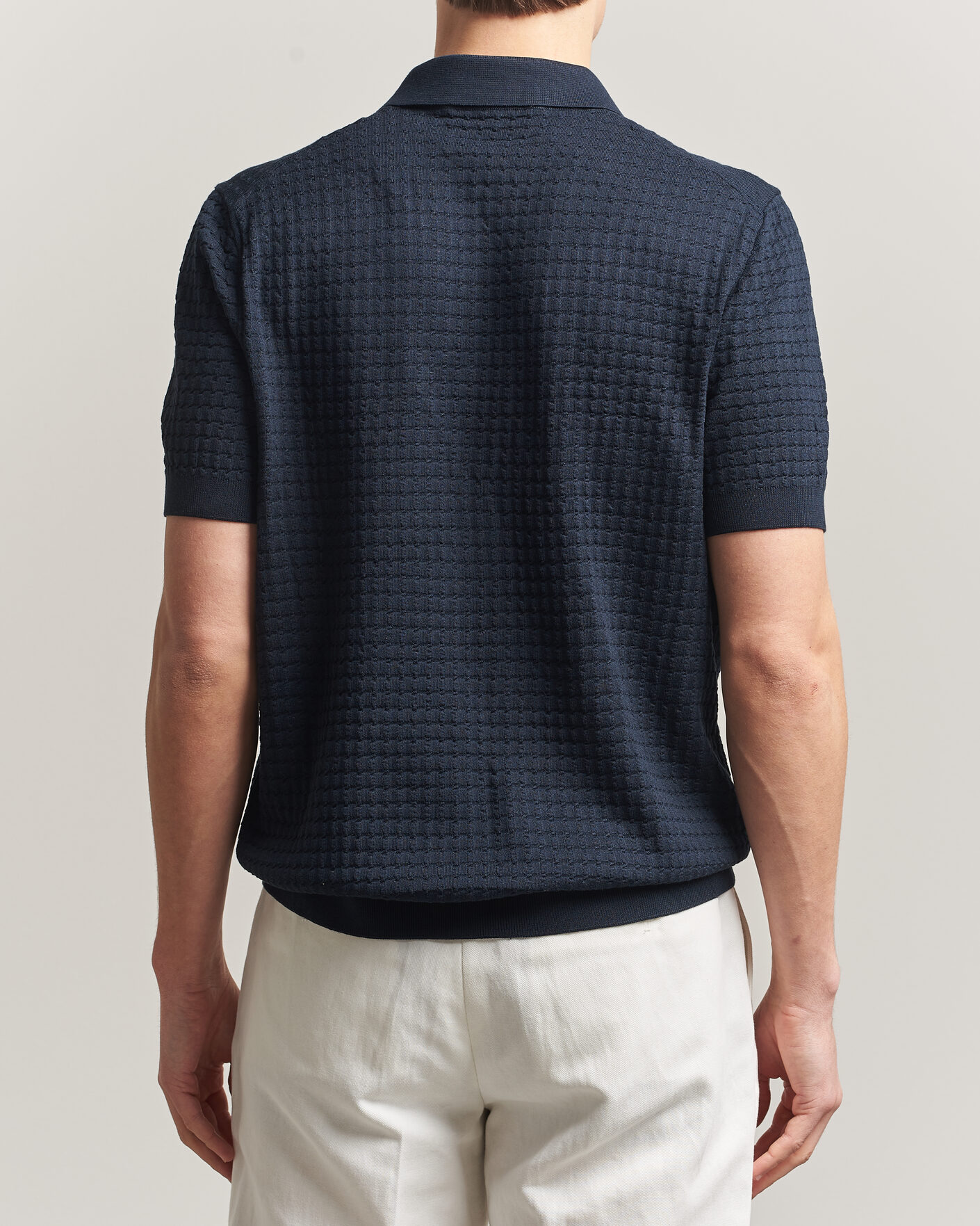 Herren | Poloshirts | BOSS CAMEL | Nadalione Silk/Cotton Knitted Polo Dark Blue