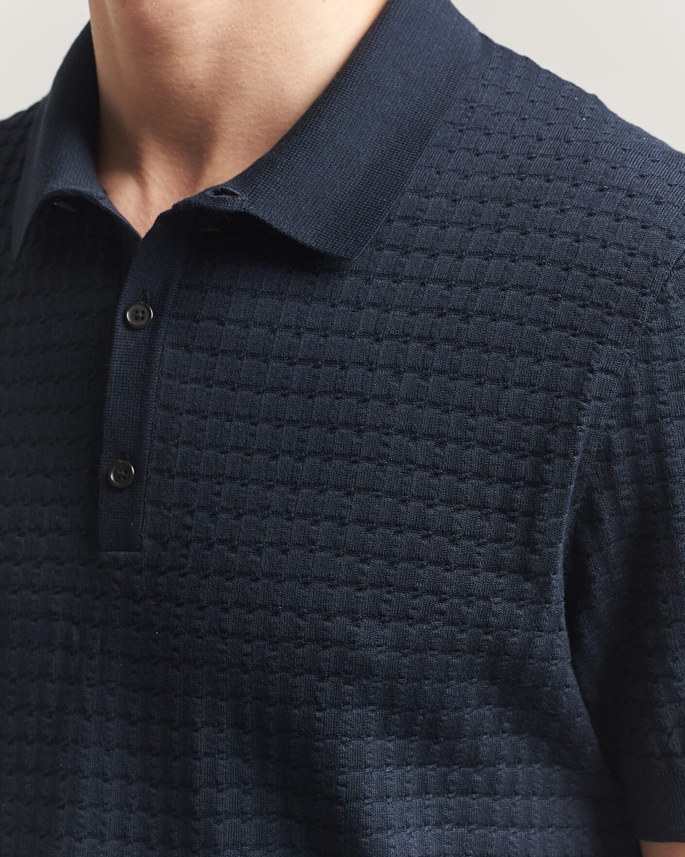 Herren | Poloshirts | BOSS CAMEL | Nadalione Silk/Cotton Knitted Polo Dark Blue