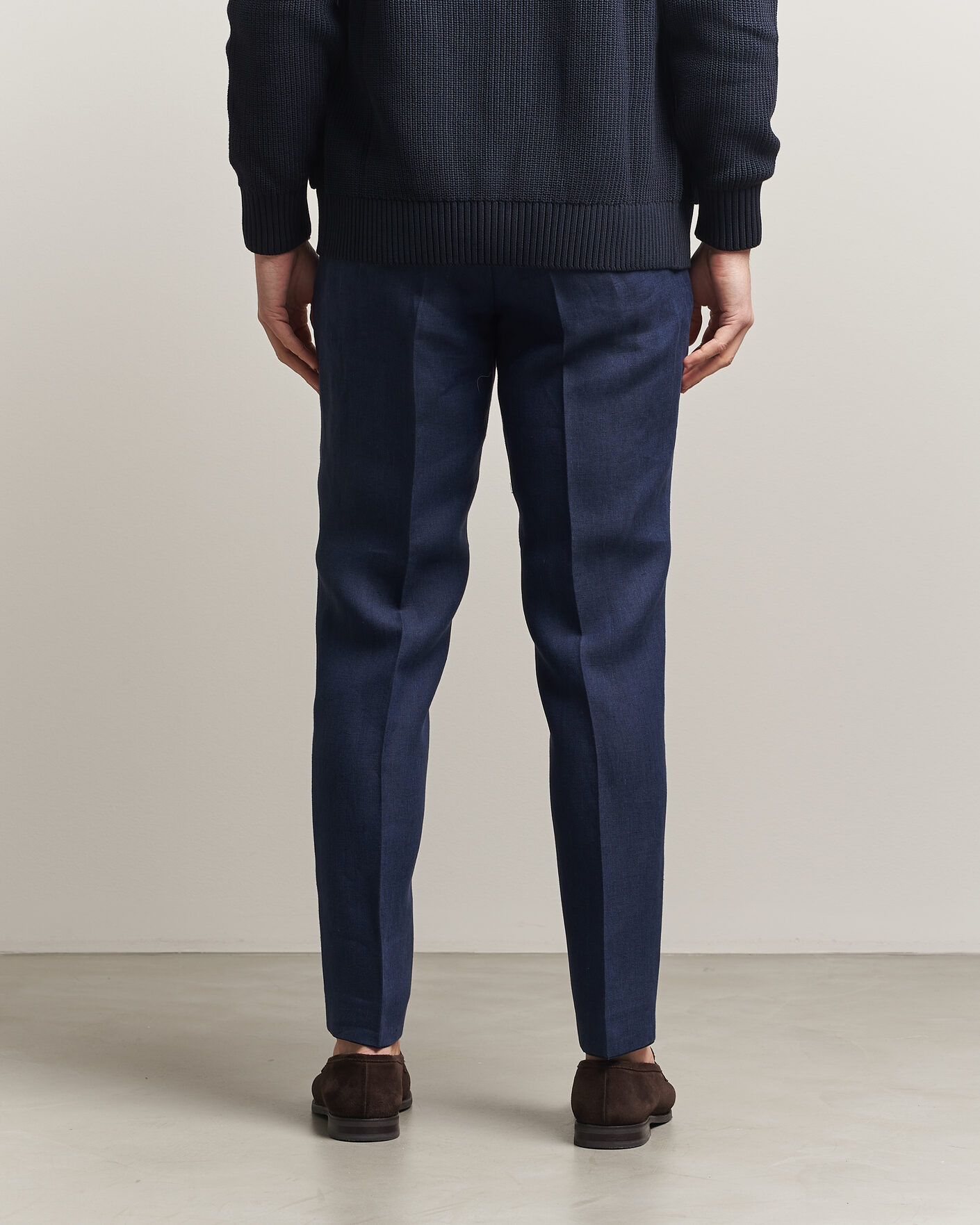 Herren | Hosen | Oscar Jacobson | Dandy Linen Trousers Navy