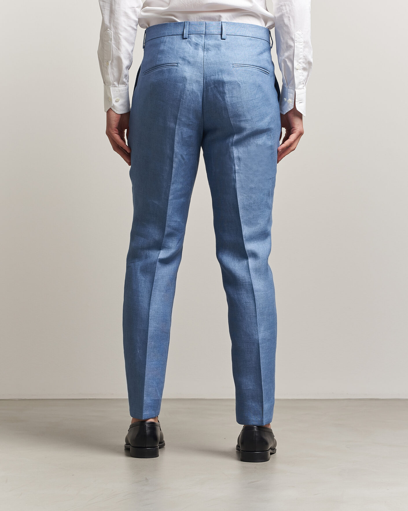 Herren | Hosen | Oscar Jacobson | Dandy Linen Trousers Light Blue