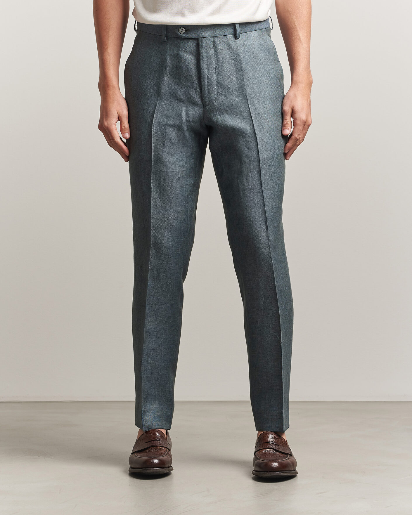 Herren | Hosen | Oscar Jacobson | Dandy Linen Trousers Green