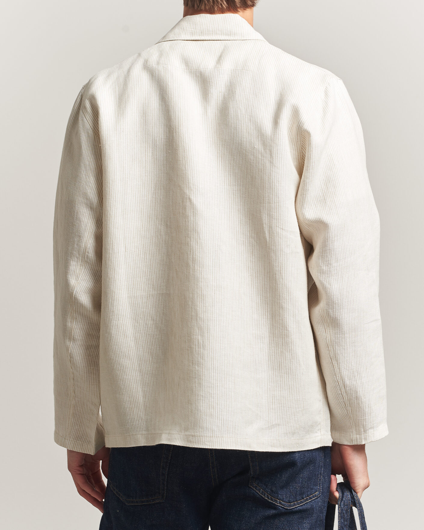 Herren | Hemden | Peregrine | Windsor Linen Shacket Beige Stripe