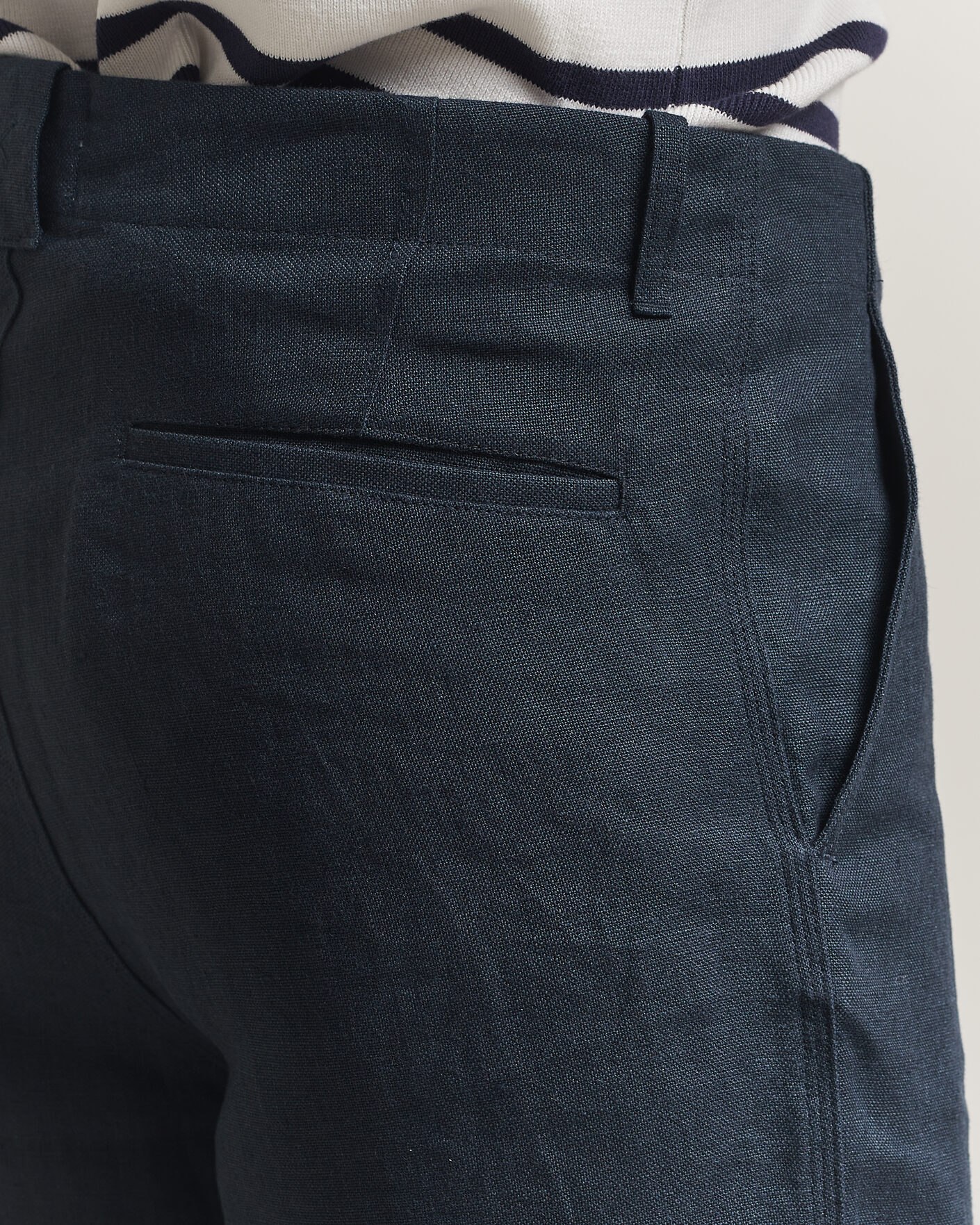 Herren | Shorts | Peregrine | Windsor Linen Shorts Navy Stripe