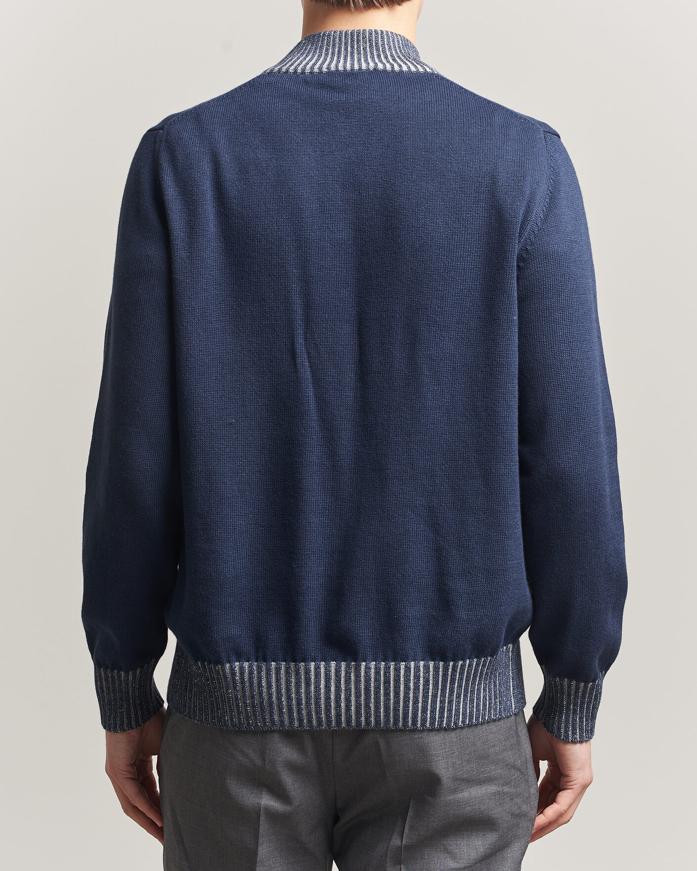 Herren | Pullover | Morgano | Cotton/Cashmere Knitted Cardigan Navy