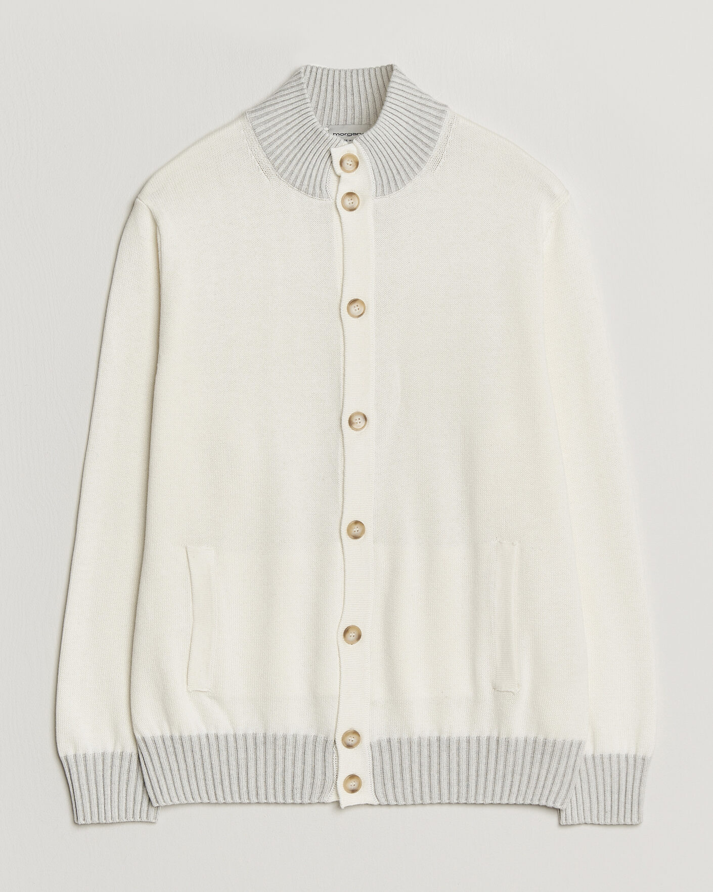 Herren | Pullover | Morgano | Cotton/Cashmere Knitted Cardigan Cream