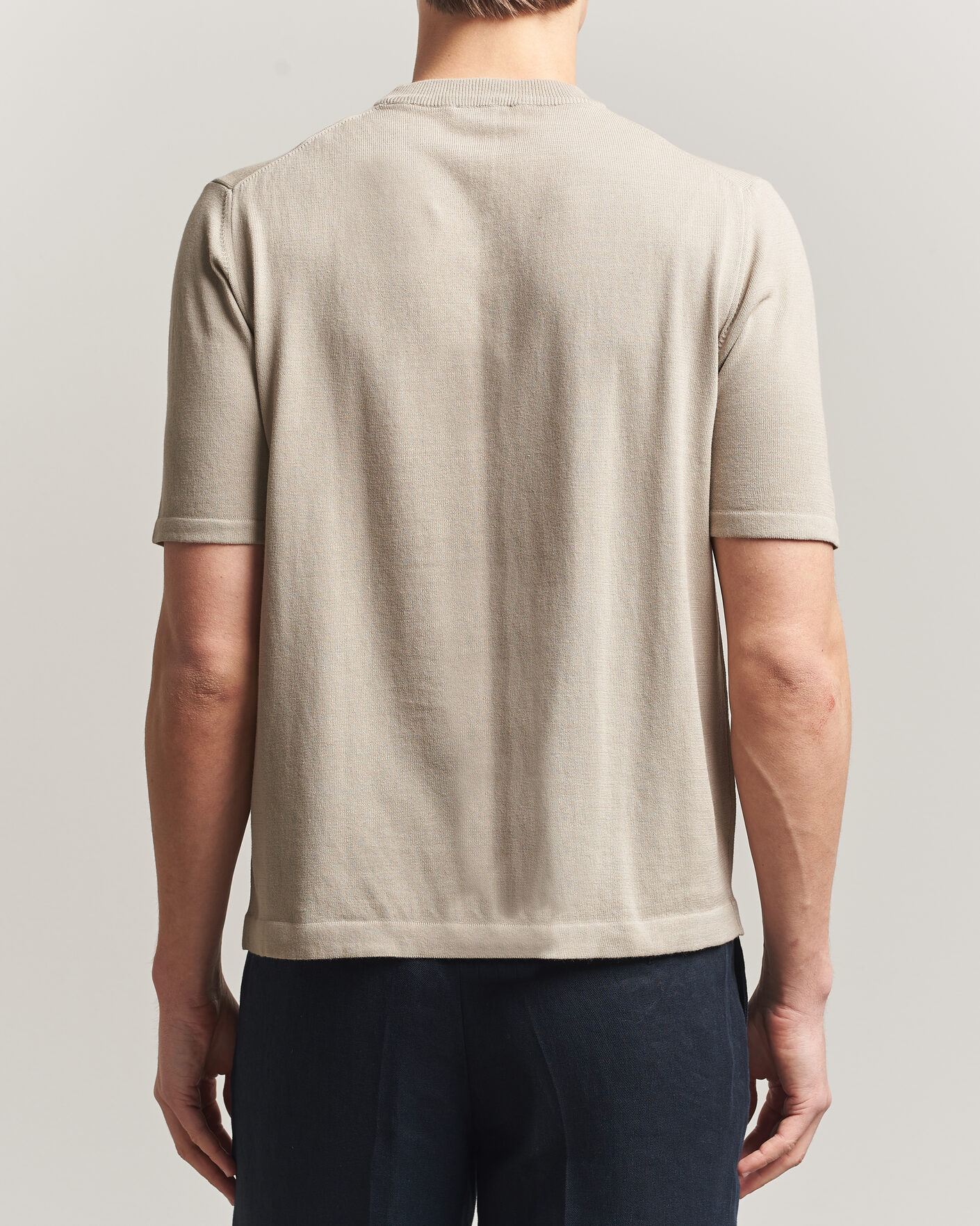 Herren | T-Shirts | Morgano | Knitted Cotton Crepe T-Shirt Beige