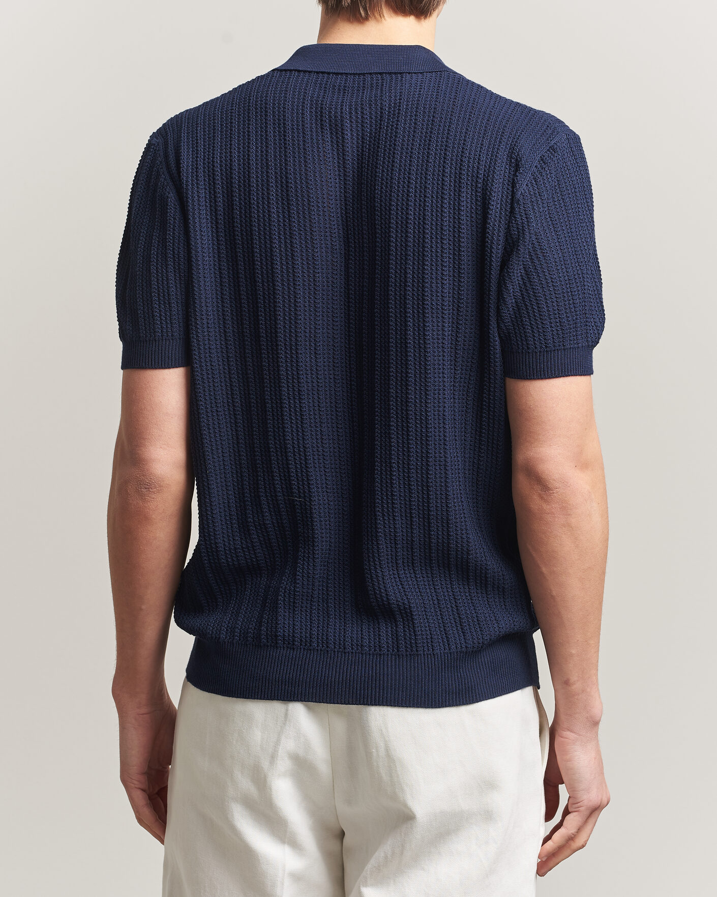 Herren | Poloshirts | Morgano | Structured Knitted Polo Navy