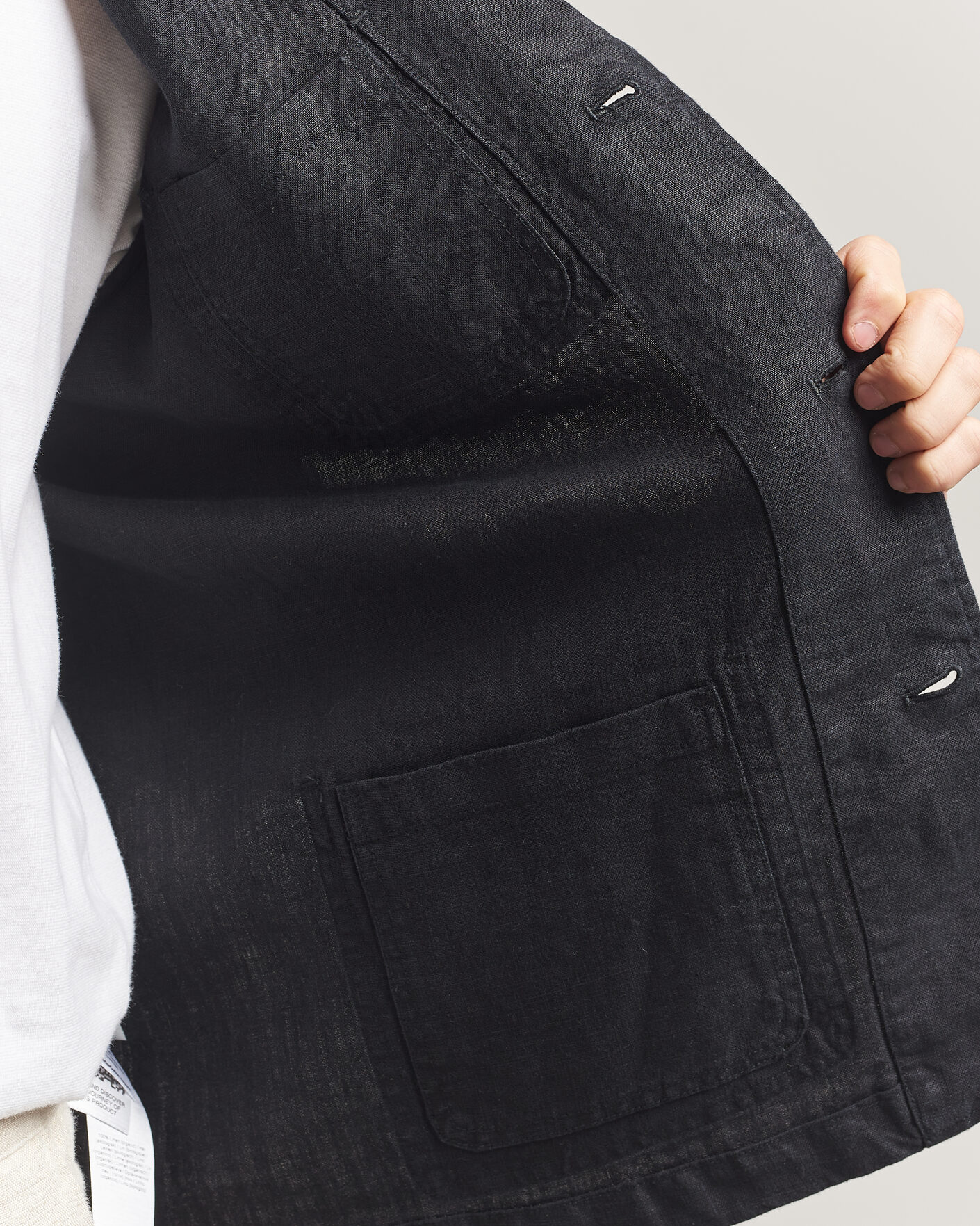 Herren | Sakkos | KnowledgeCotton Apparel | Linen Blazer Black