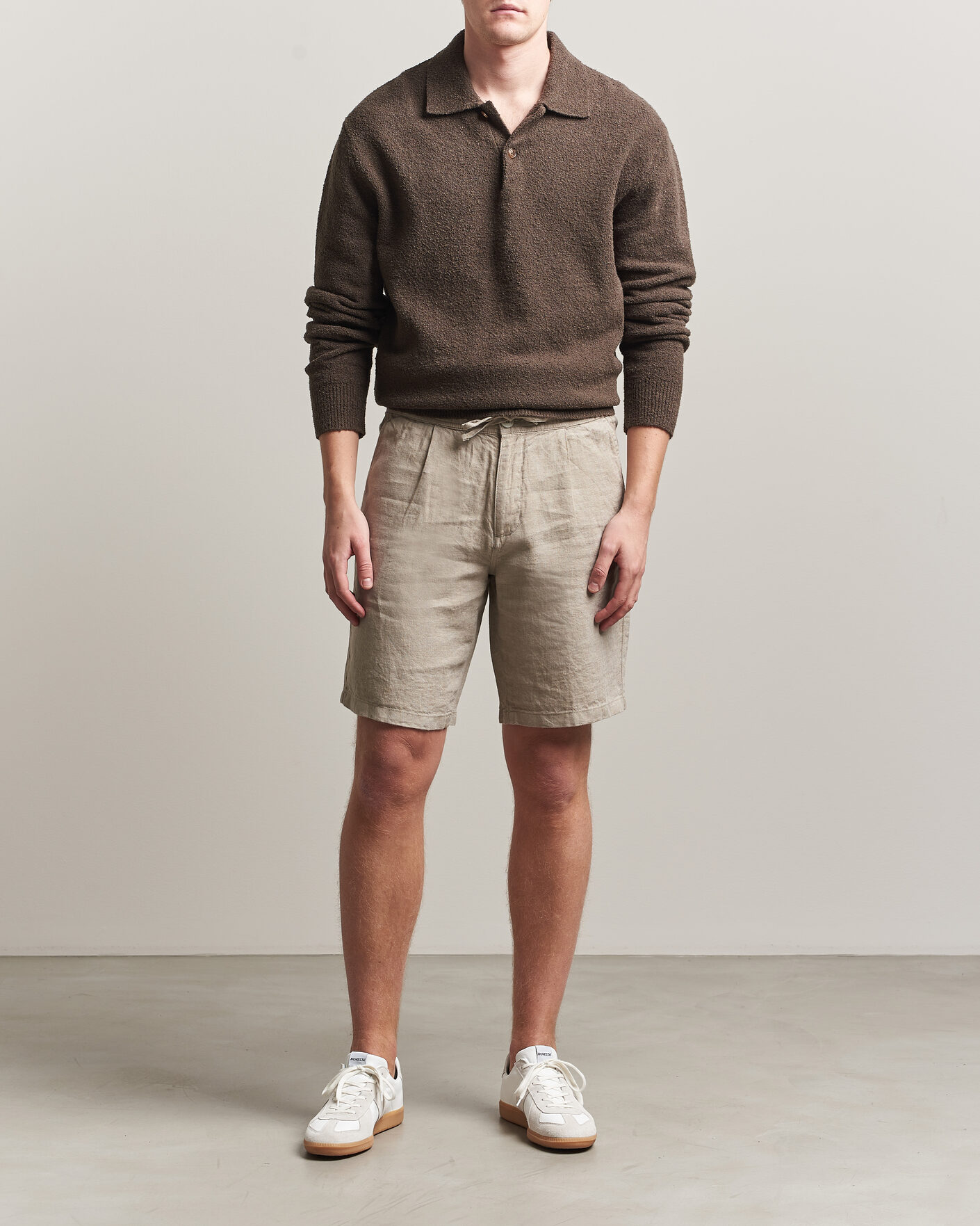 Herren | Shorts | KnowledgeCotton Apparel | Loose Linen Shorts Twill