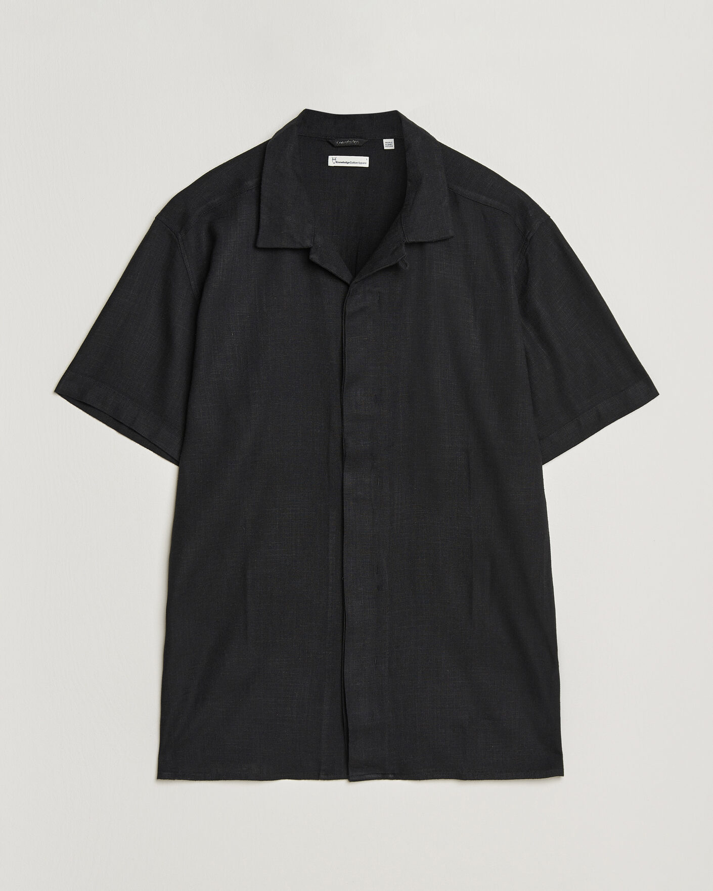 Herren |  | KnowledgeCotton Apparel | Linen/Lyocell Resort Shirt Black