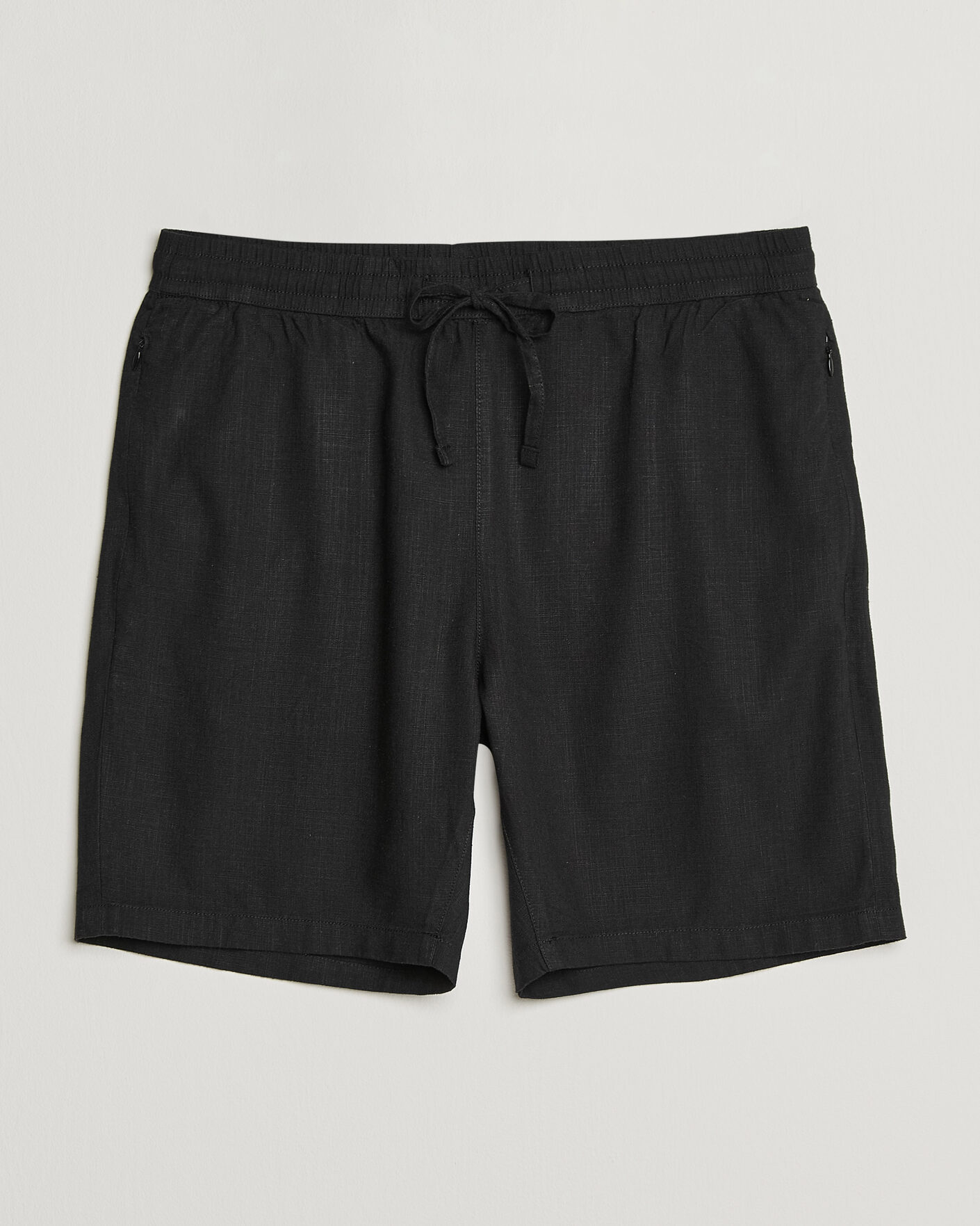 Herren | Shorts | KnowledgeCotton Apparel | Loose Linen/Viscose Shorts Black