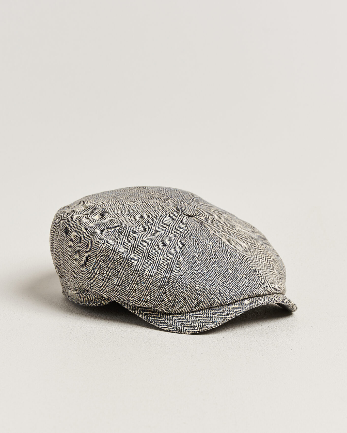 Herren | Hüte & Mützen | Wigéns | Newsboy Retro Herringbone Cap Blue