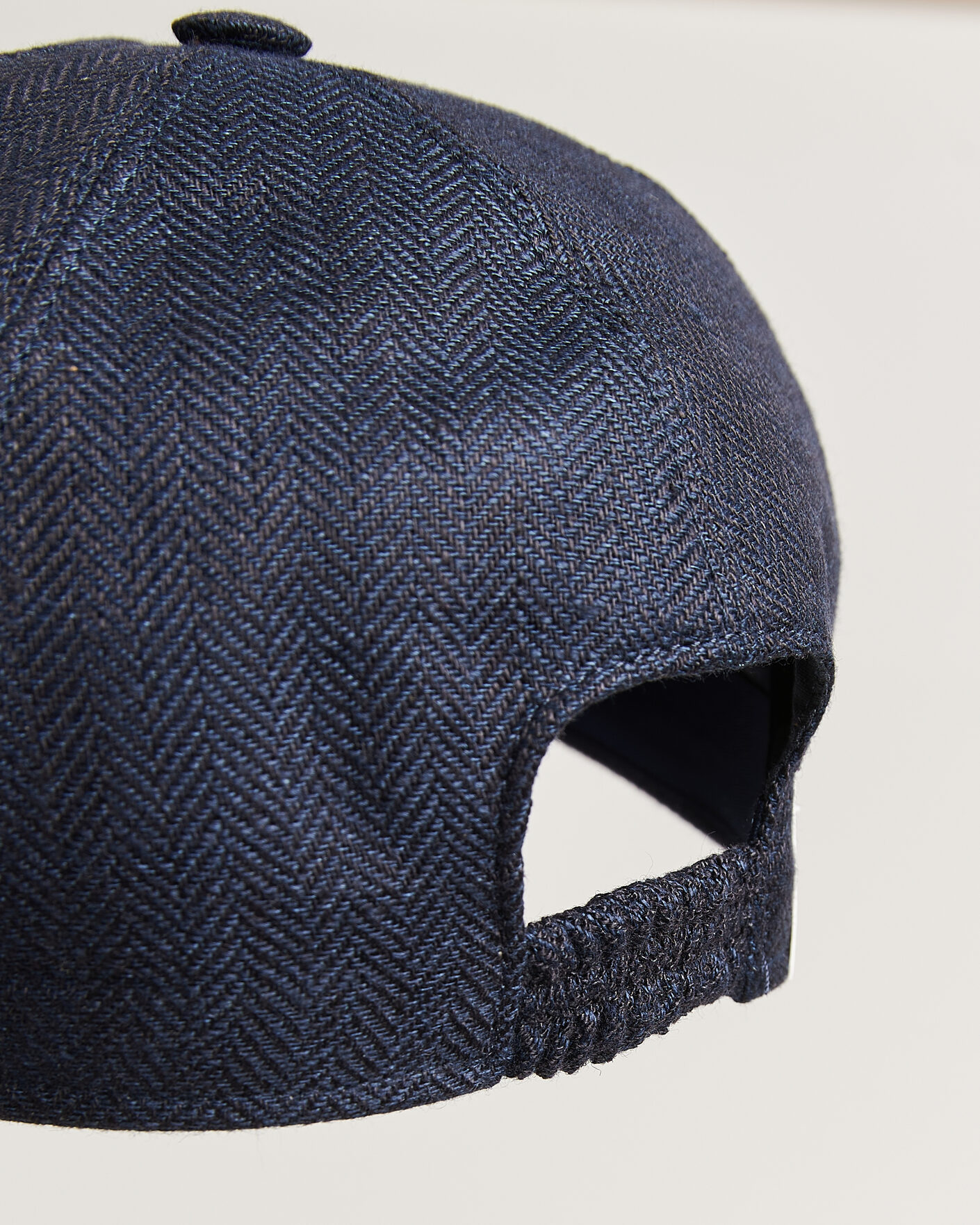 Herren | Hüte & Mützen | Wigéns | Baseball Linen Herringbone Cap Navy