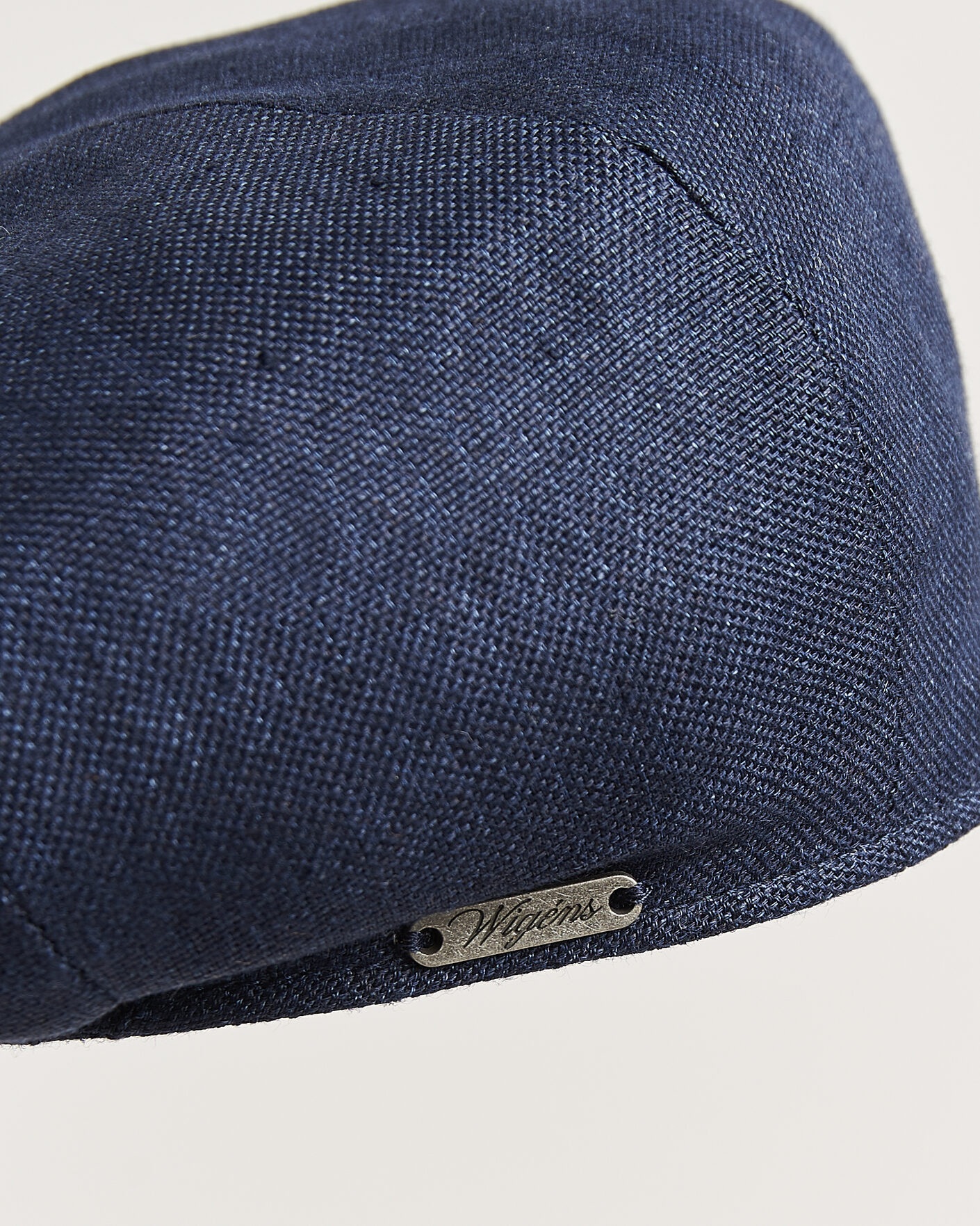 Herren | Hüte & Mützen | Wigéns | Newsboy Retro Hopsack Linen Cap Navy
