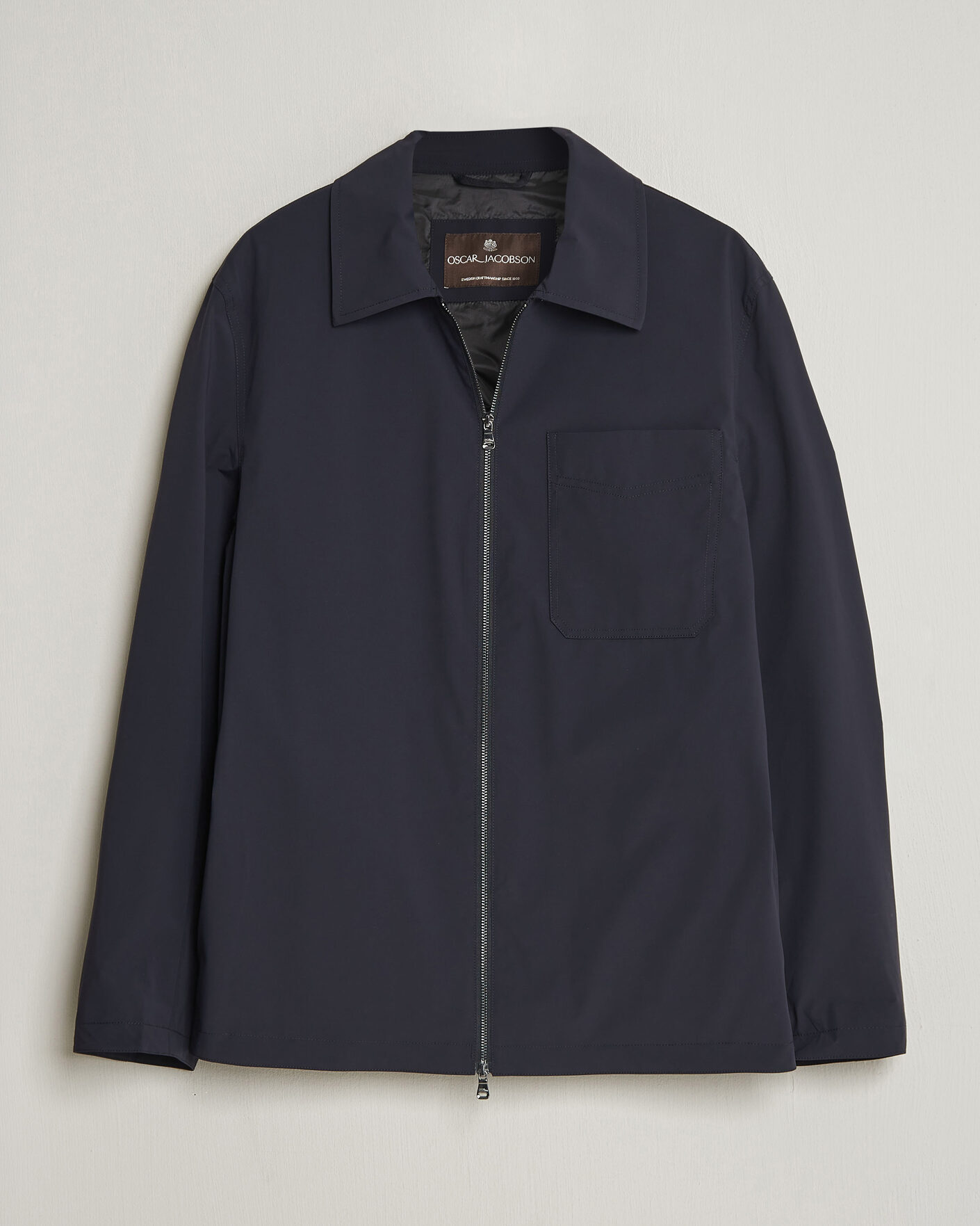 Herren | Jacken | Oscar Jacobson | Light Zipped Shirt Jacket Navy